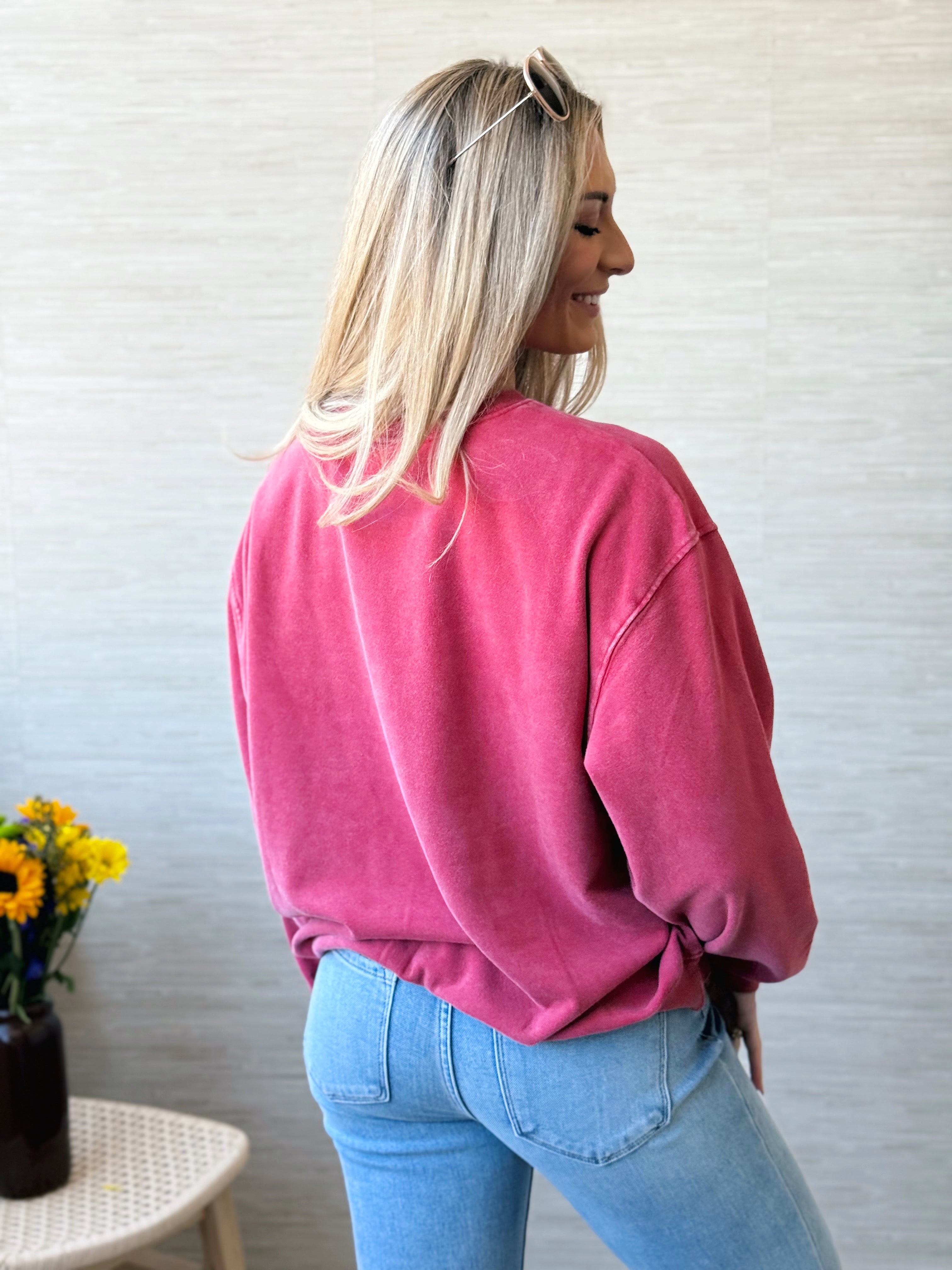 Honeycrisp Sweatshirt - DARK RED