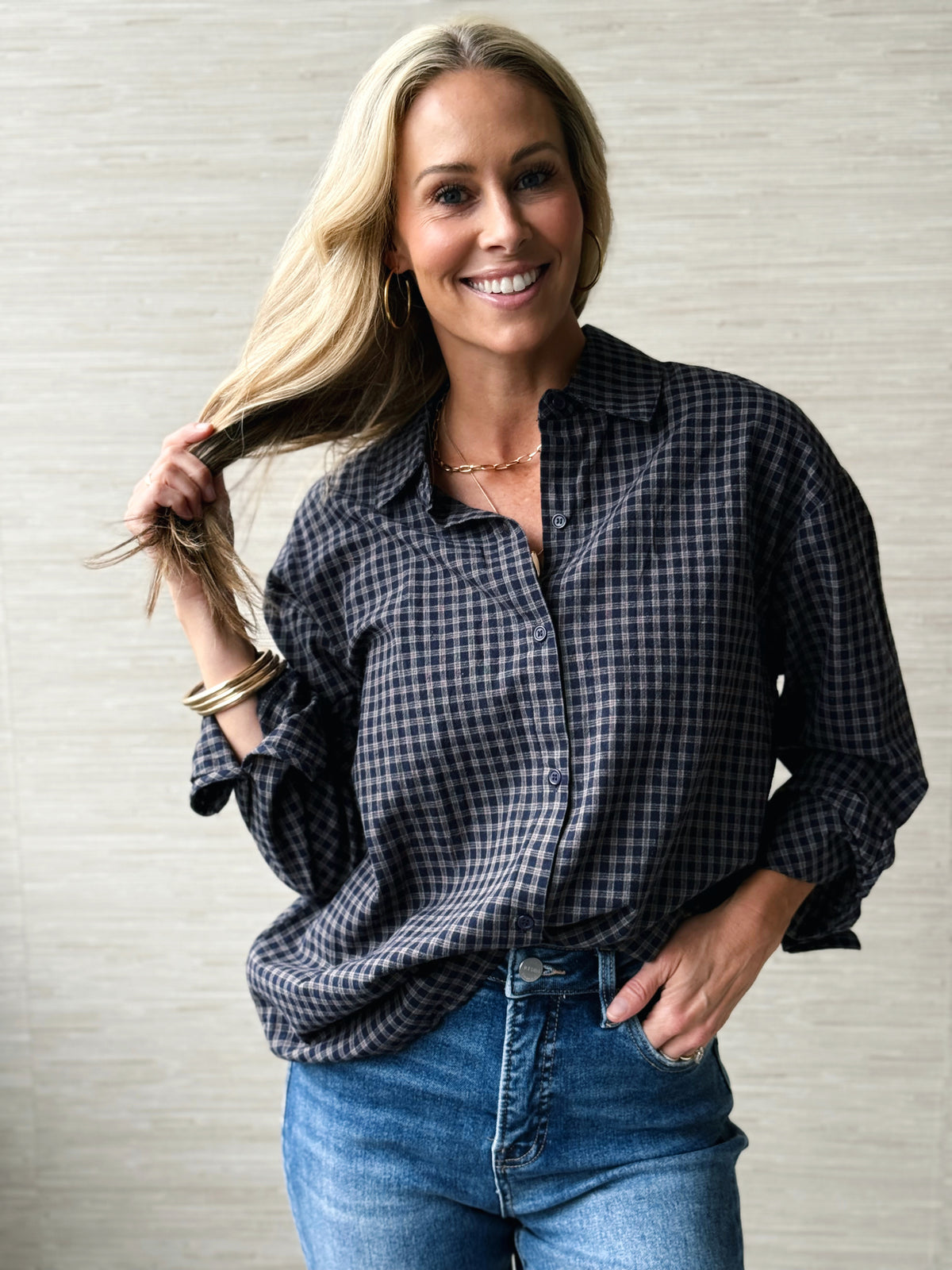Sunday Brunch Plaid -  NAVY