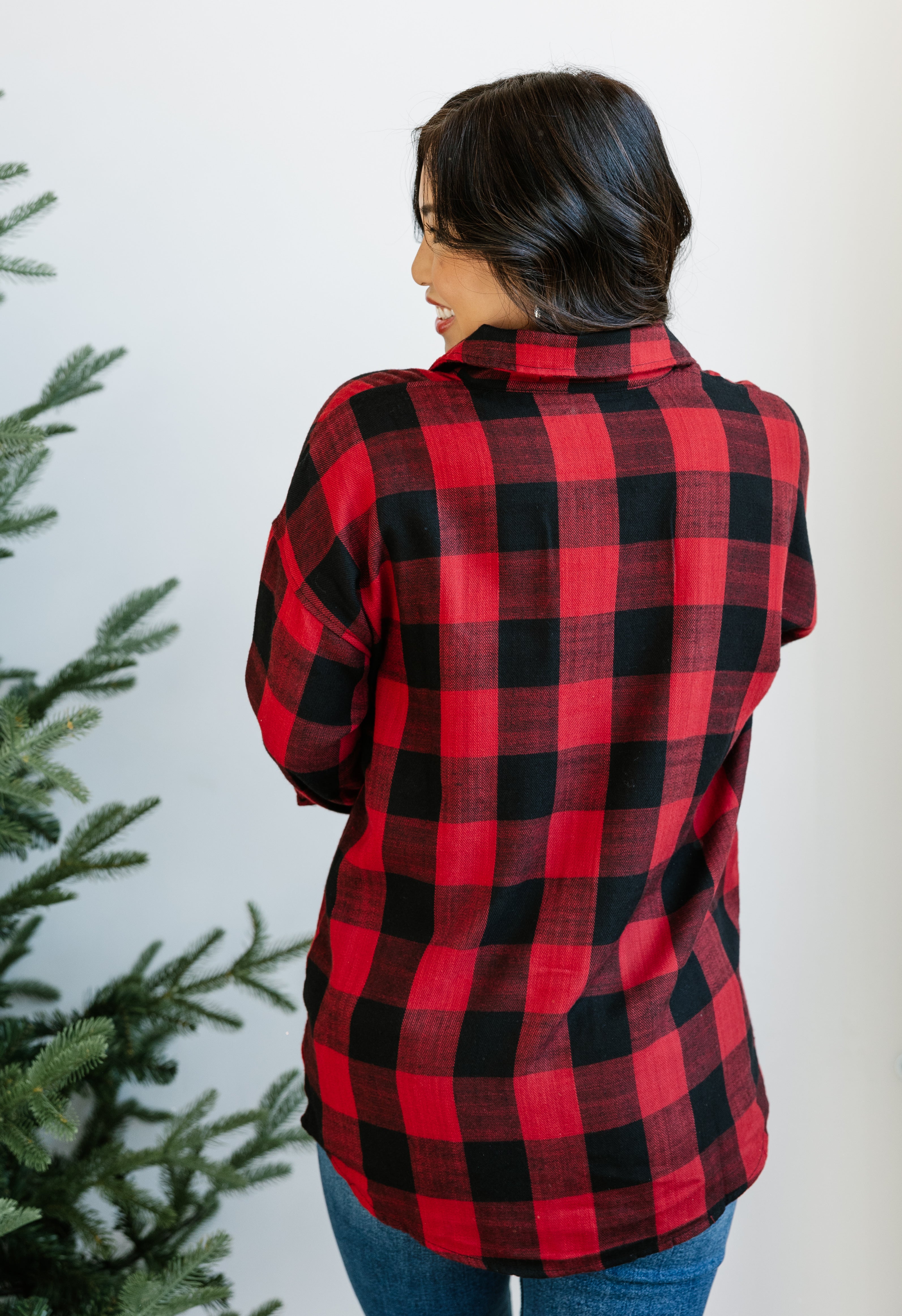 Evergreen Dreams Flannel - CHERRY