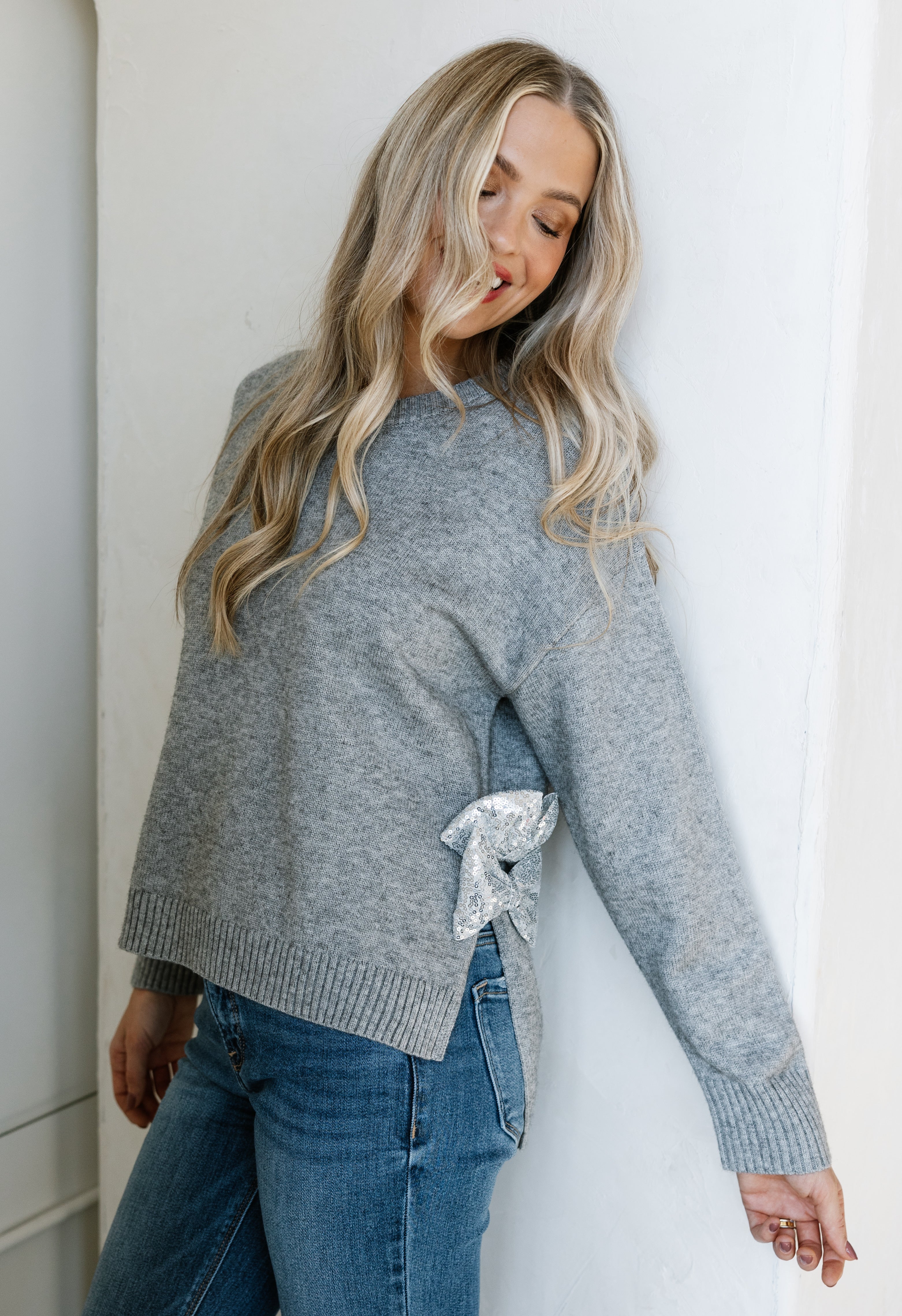 Tinsel Twinkle Sweater - GREY