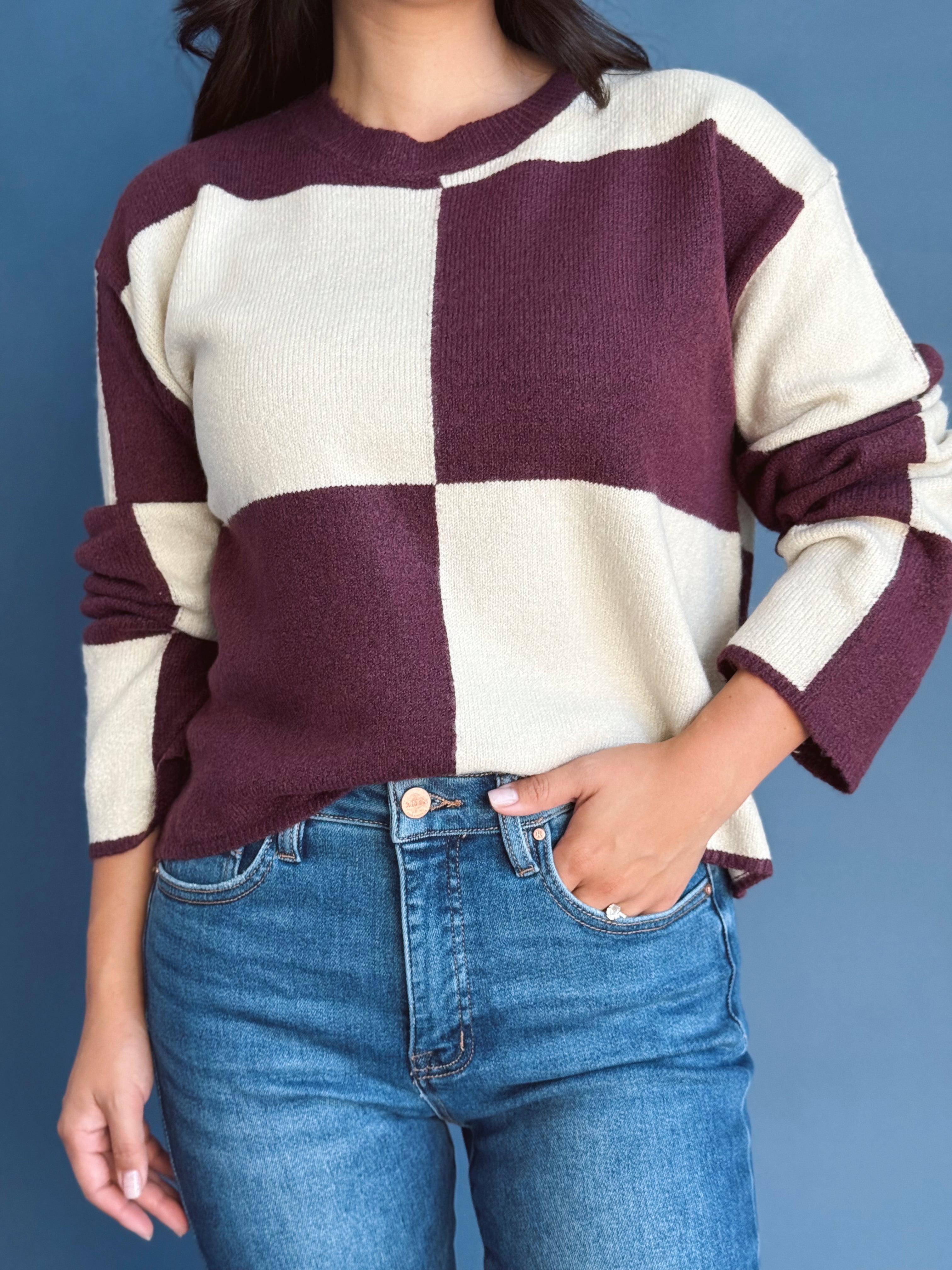Destiny Sweater - DARK CHERRY