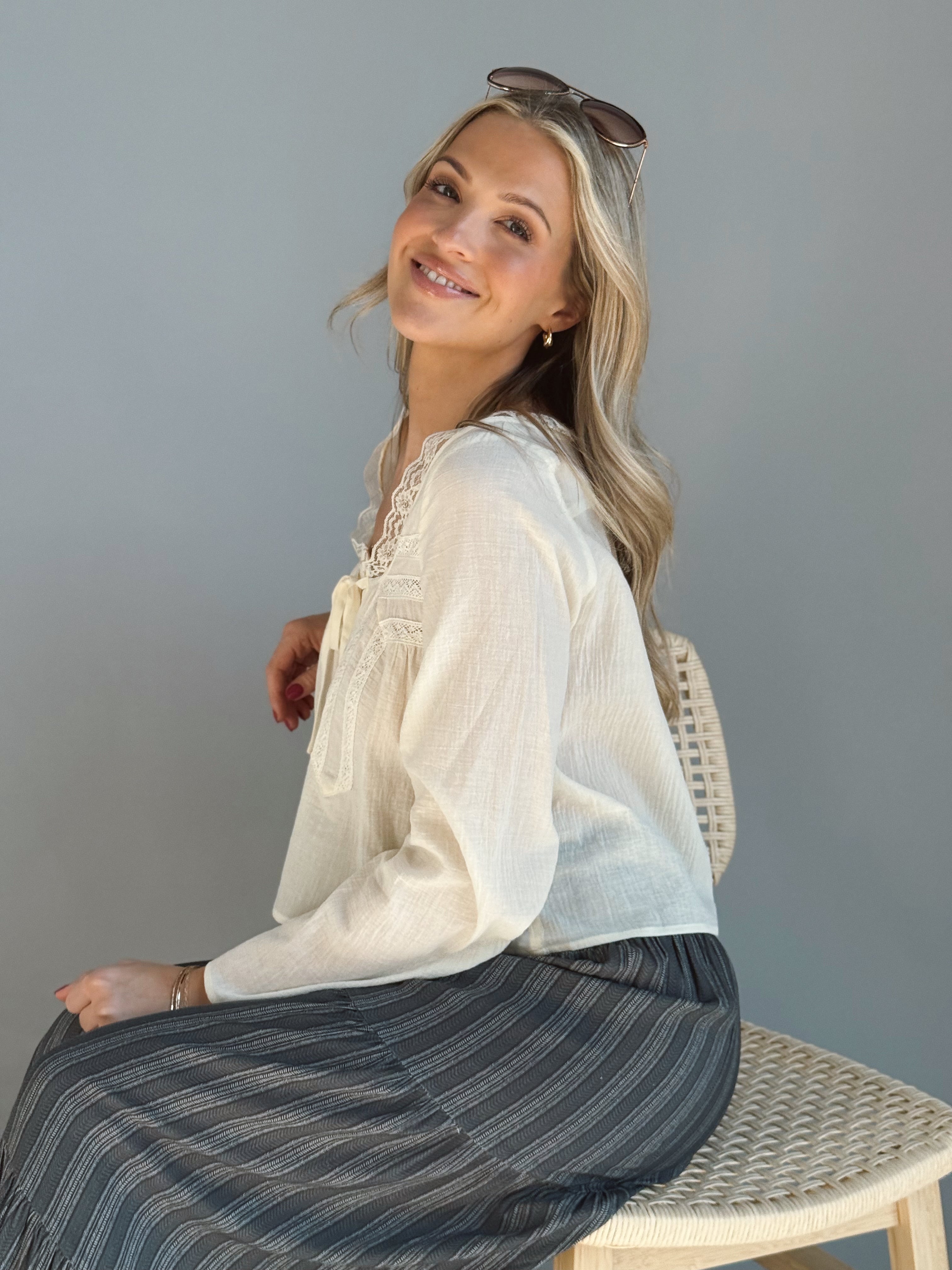 Vanilla Bean Blouse- CREAM