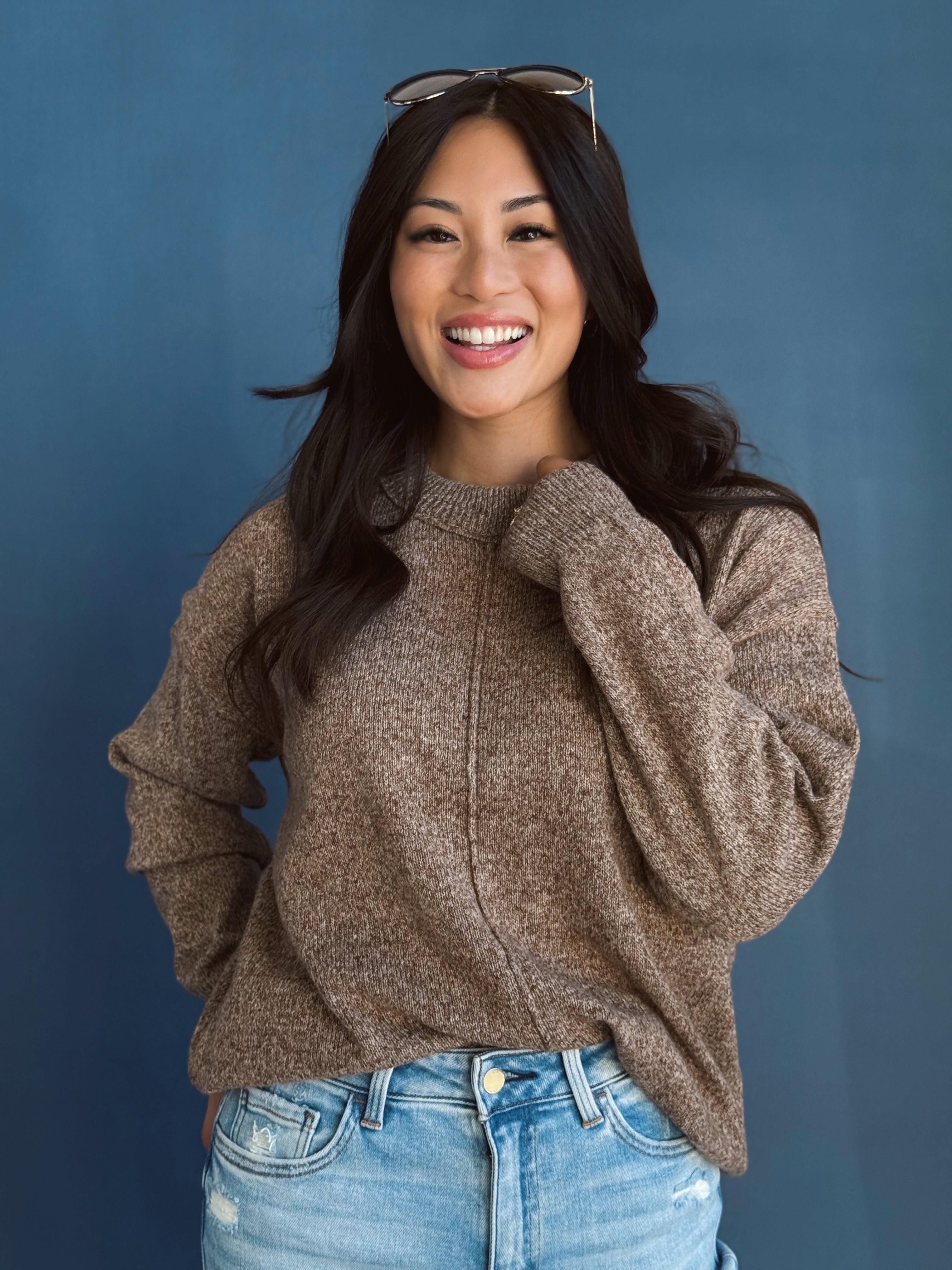 Crisp Afternoon Sweater - CHESTNUT