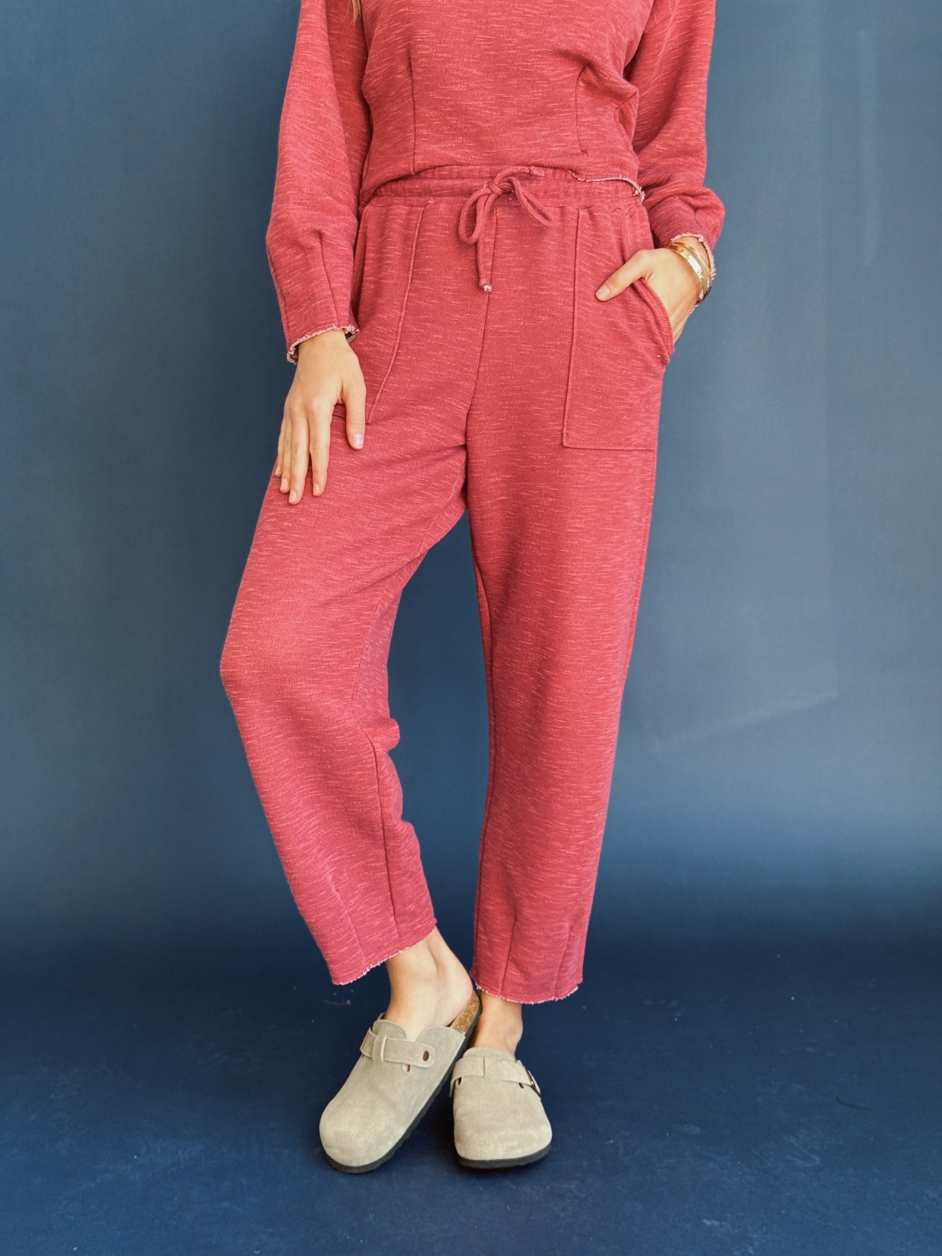 Coffee Run Sweatpants - MARSALA