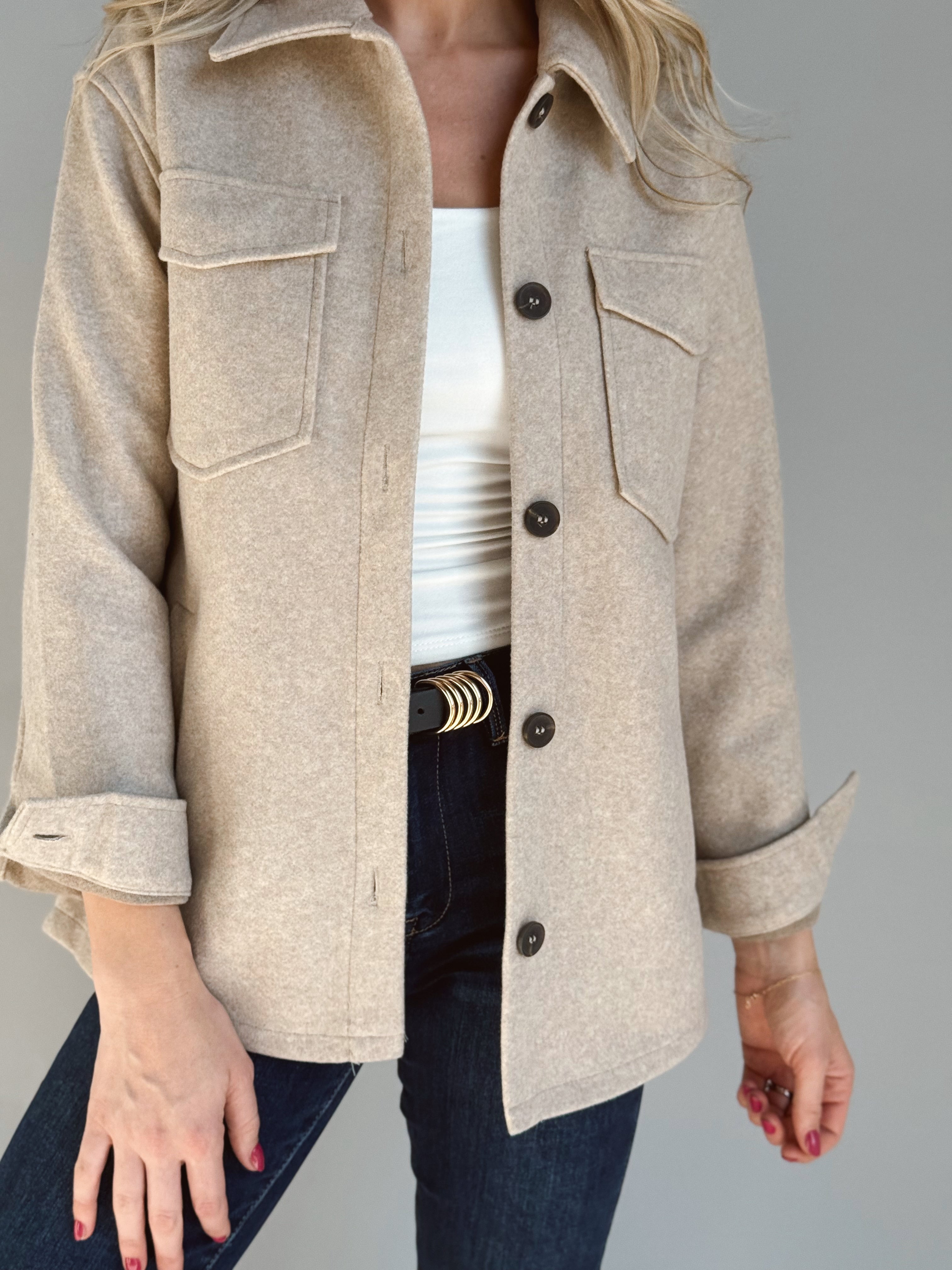 Willows House Blend Shacket - OATMEAL