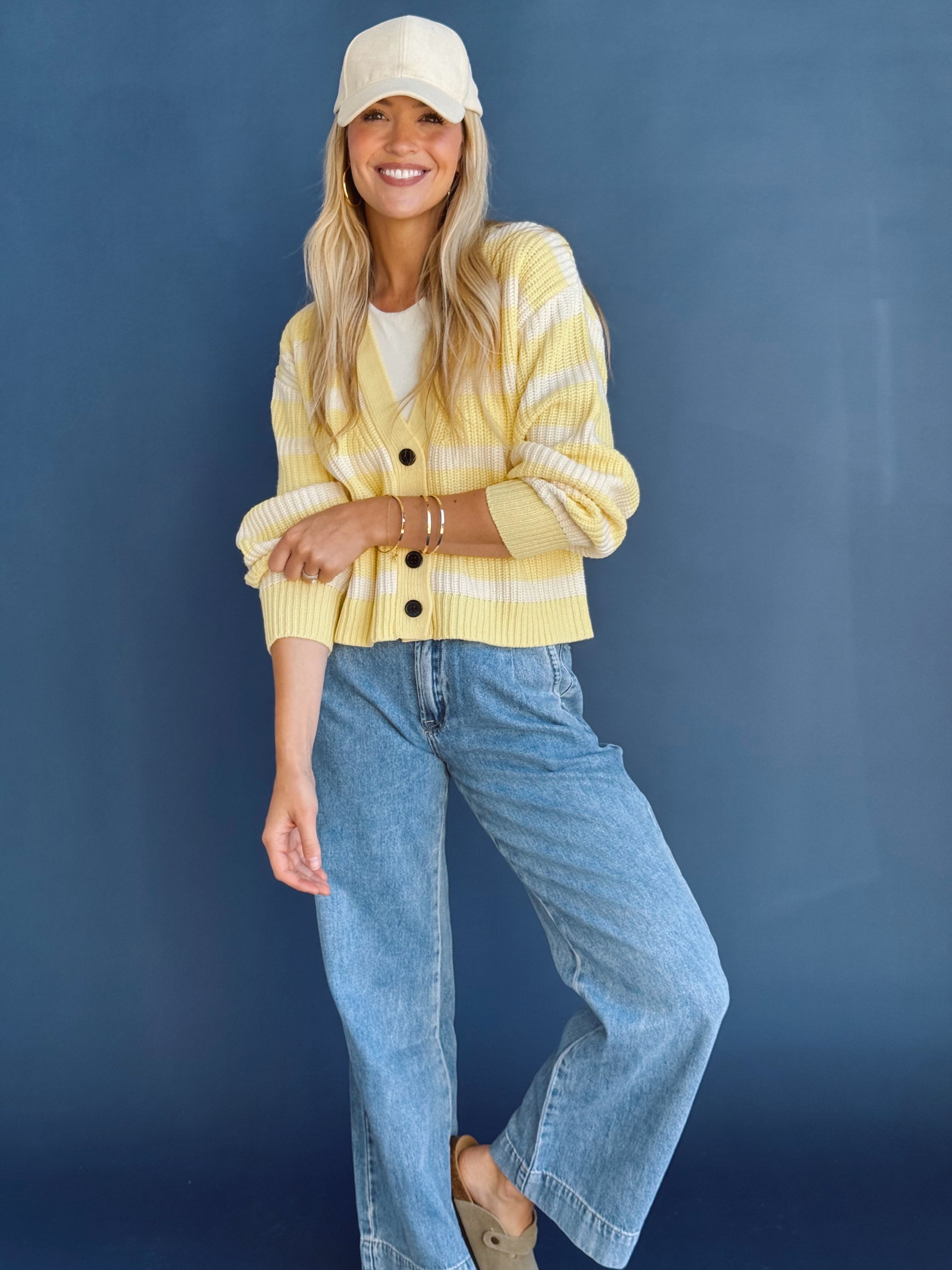 Walk In The Park Cardigan - YELLOW