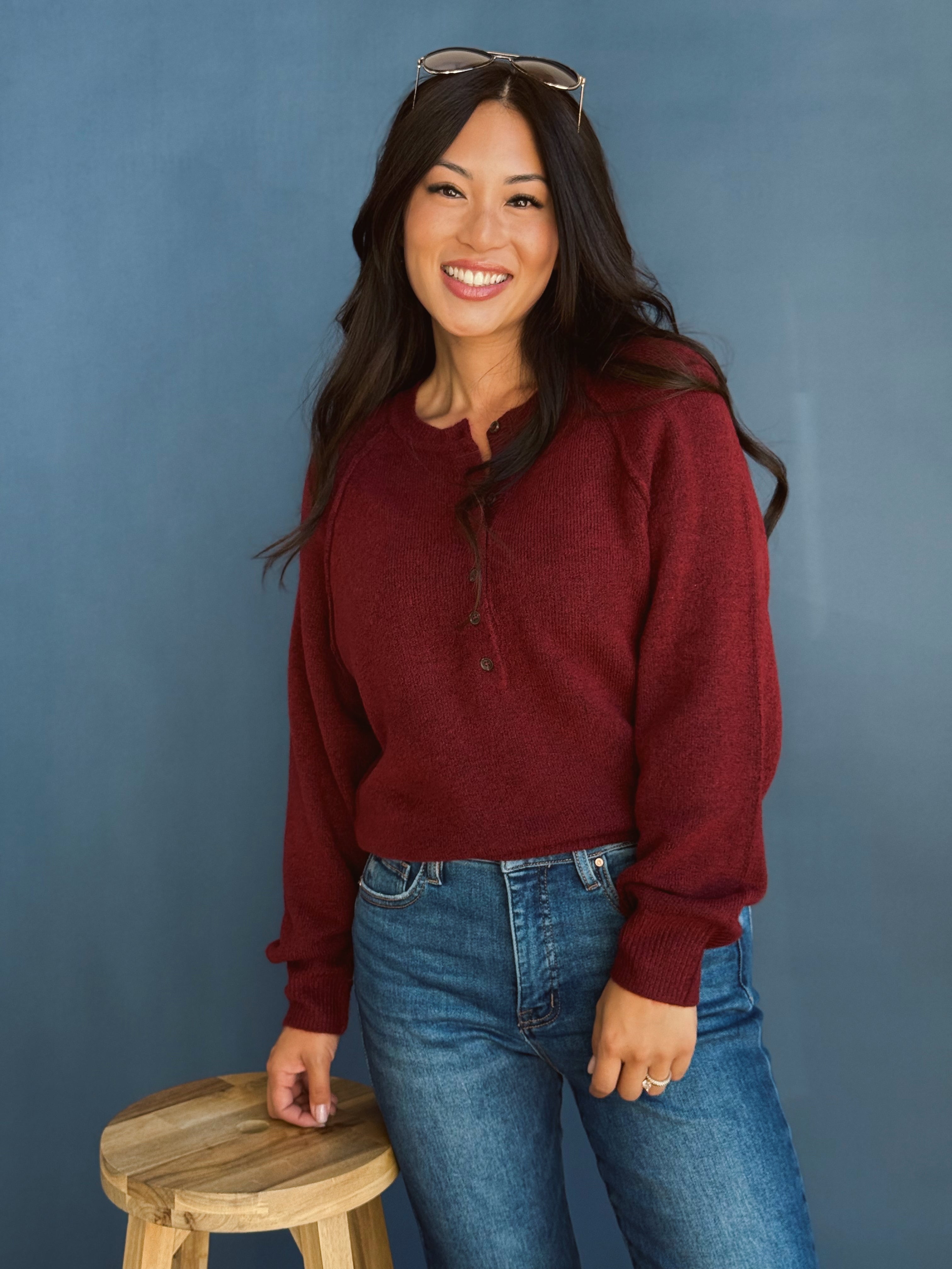 Morgan Sweater - RED WOOD