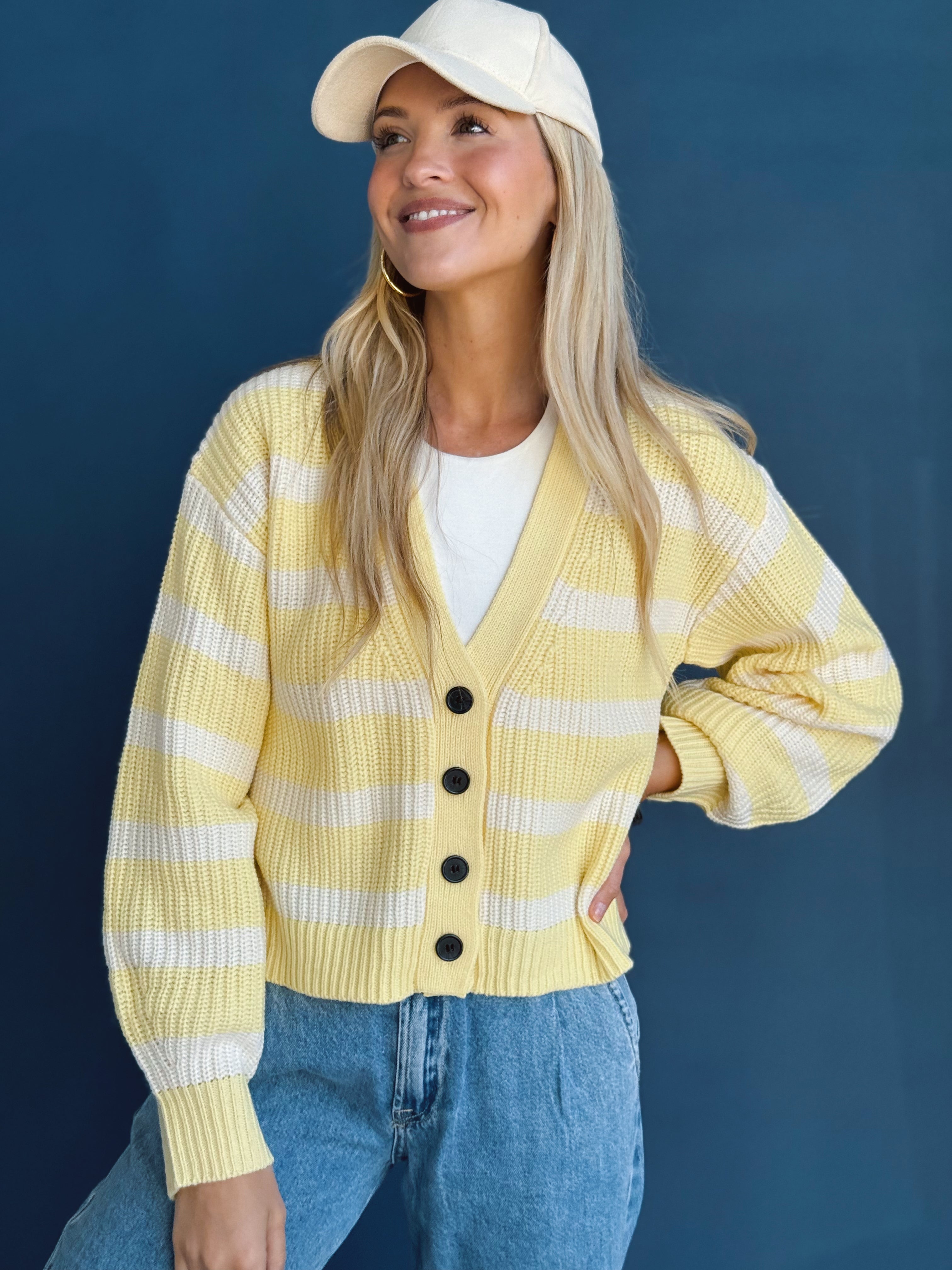 Walk In The Park Cardigan - YELLOW