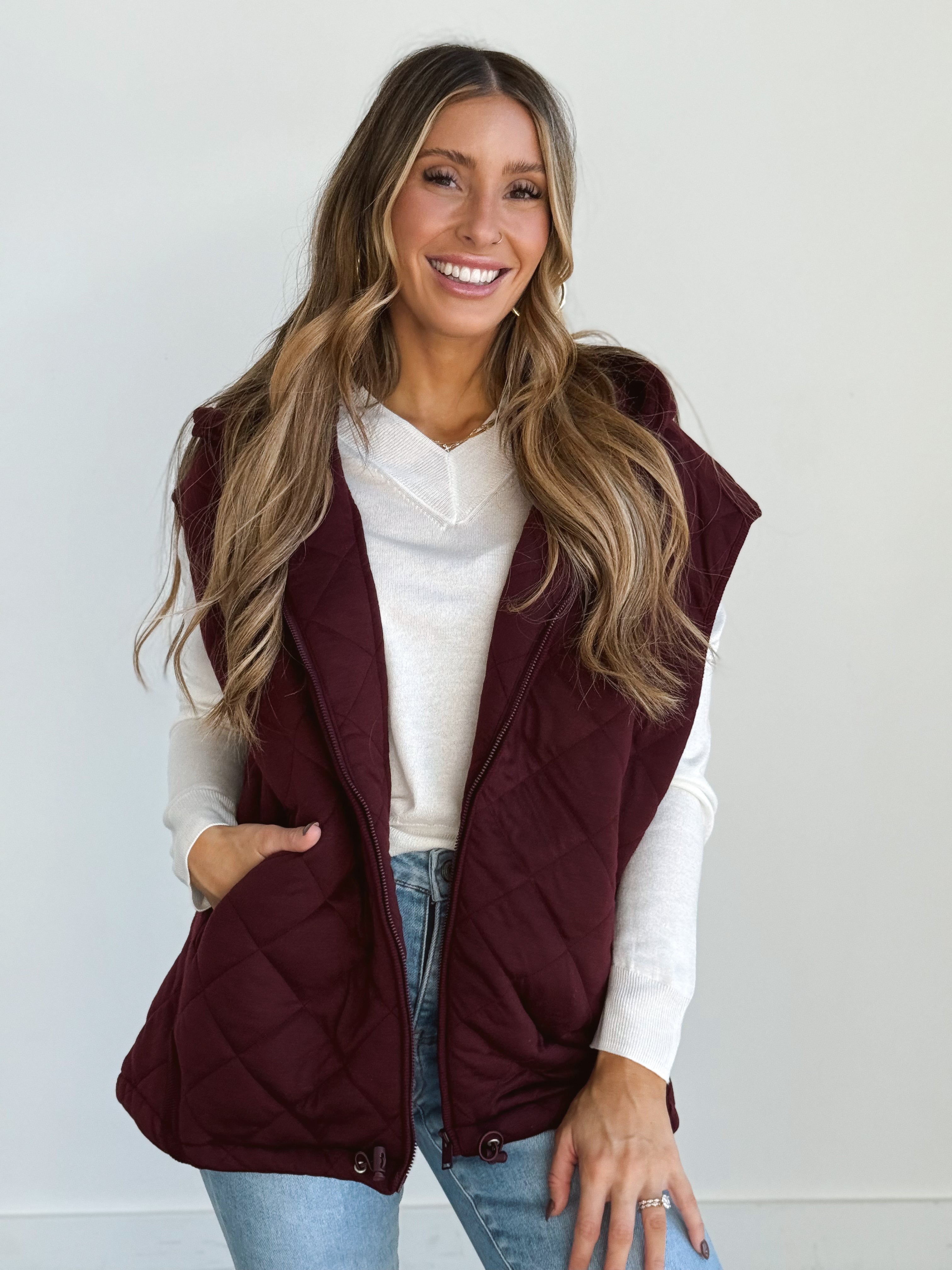 Sophia Vest - DARK CHERRY