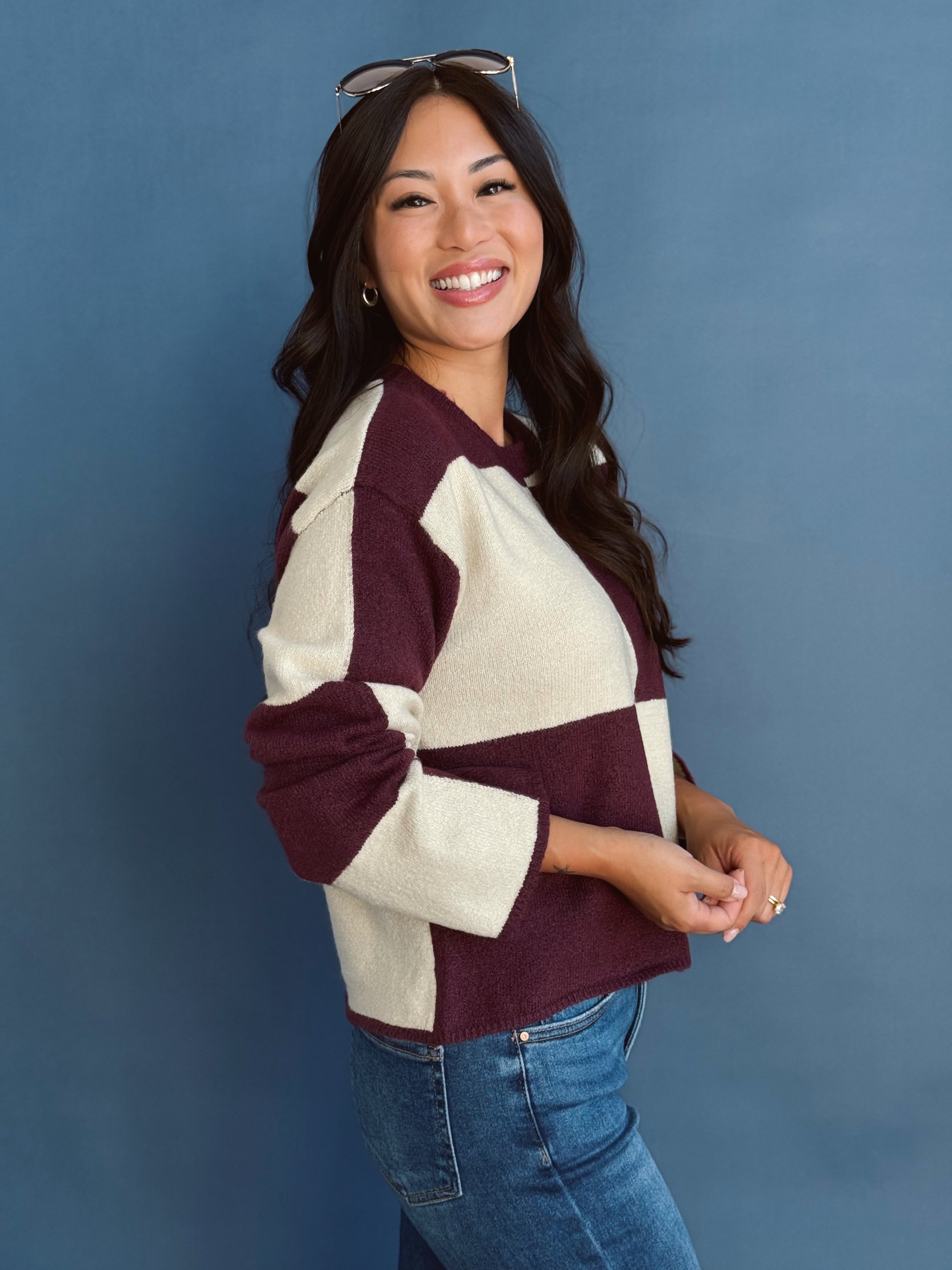 Destiny Sweater - DARK CHERRY