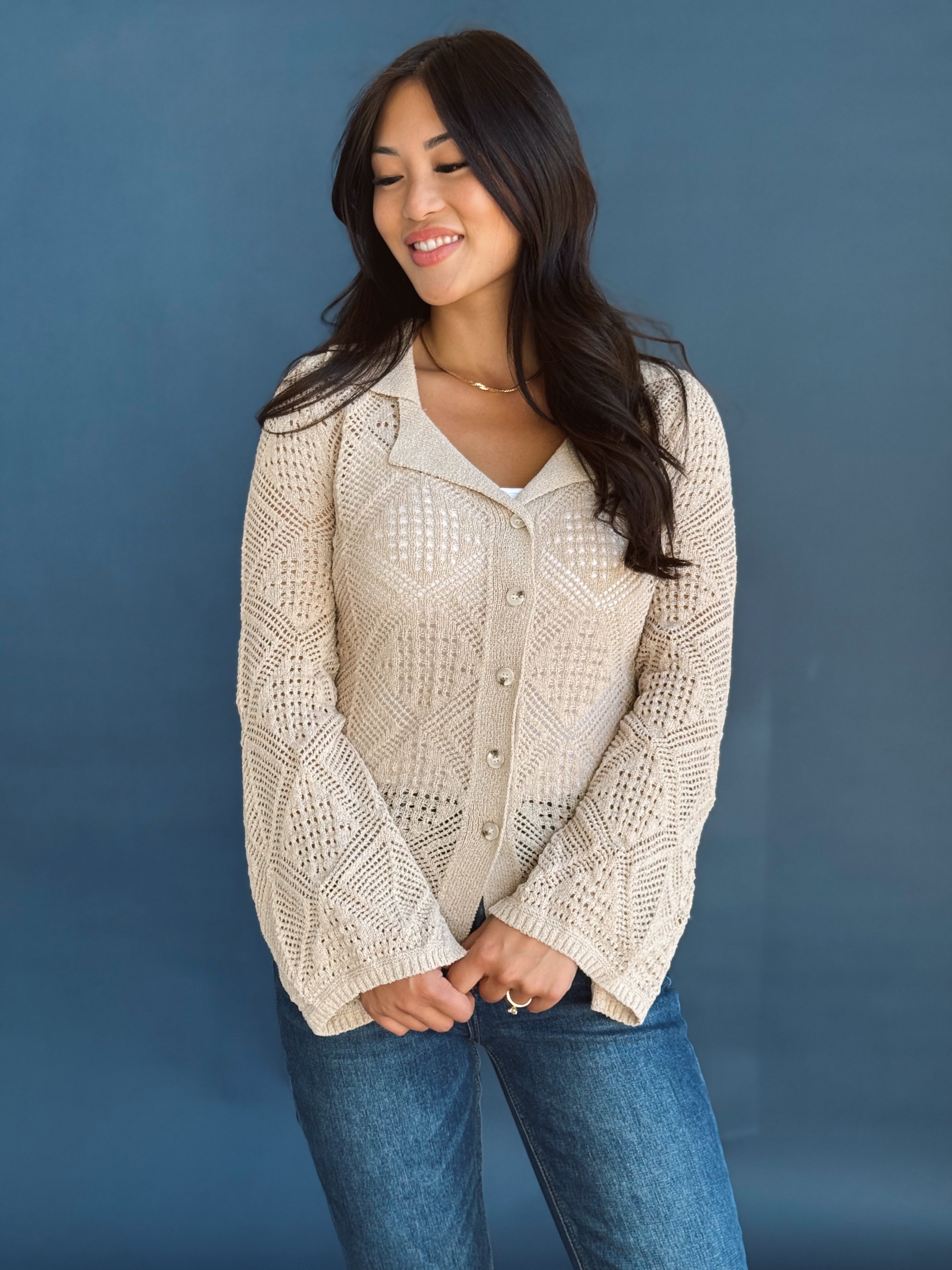 Hold My Hand Cardigan - OATMEAL