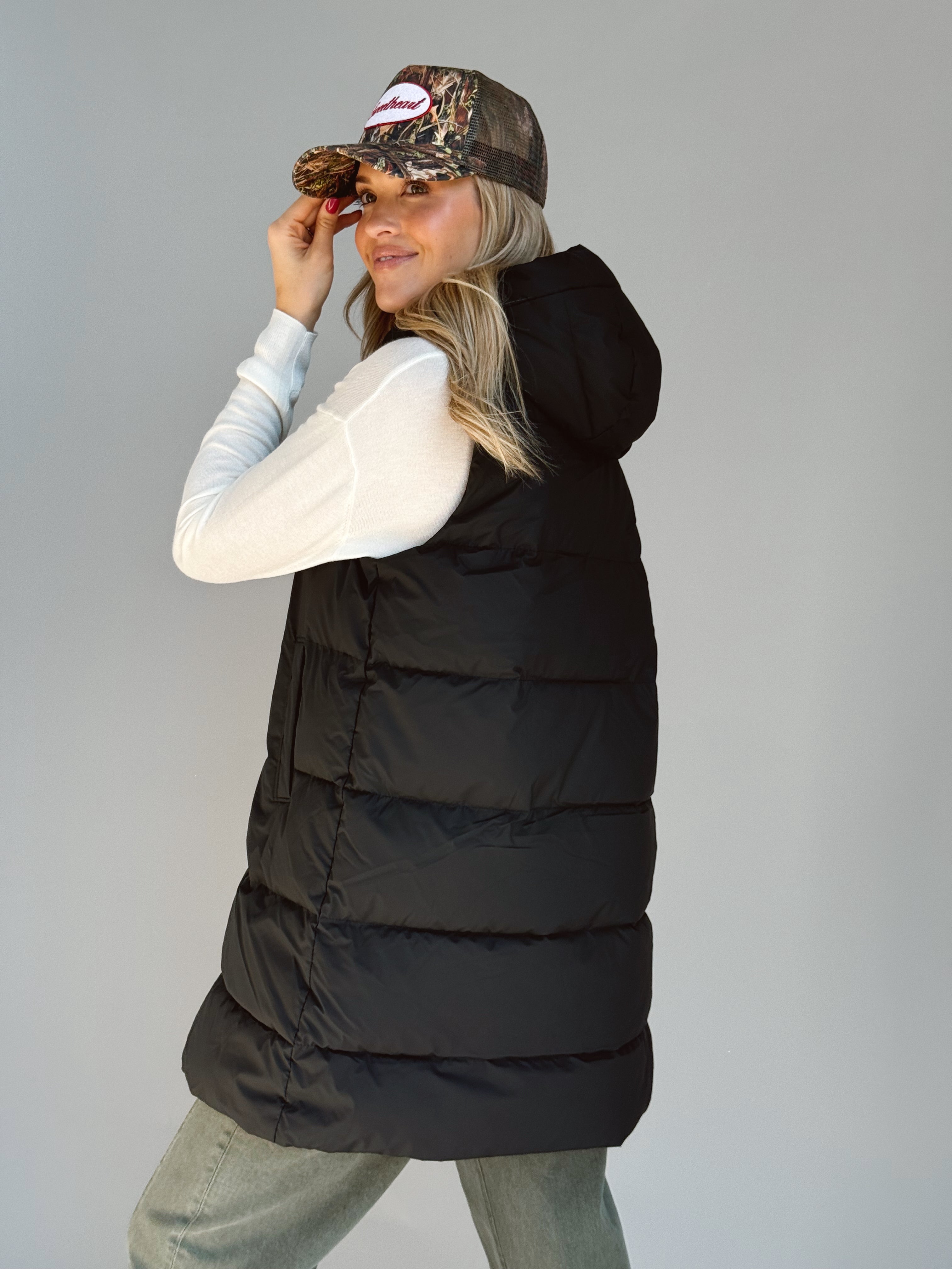 Americano Puffer Vest - BLACK