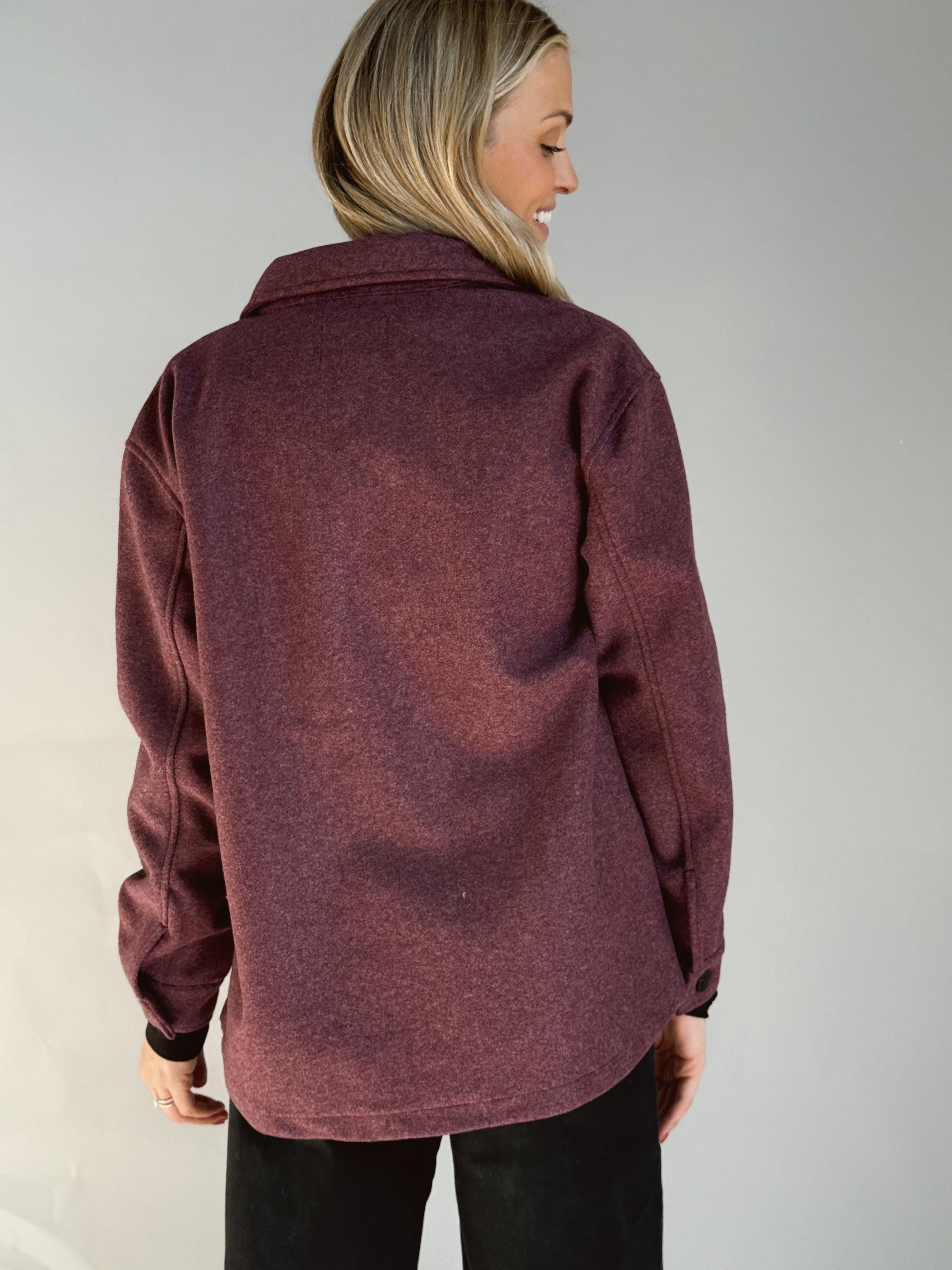 Willows House Blend Shacket - BURGUNDY