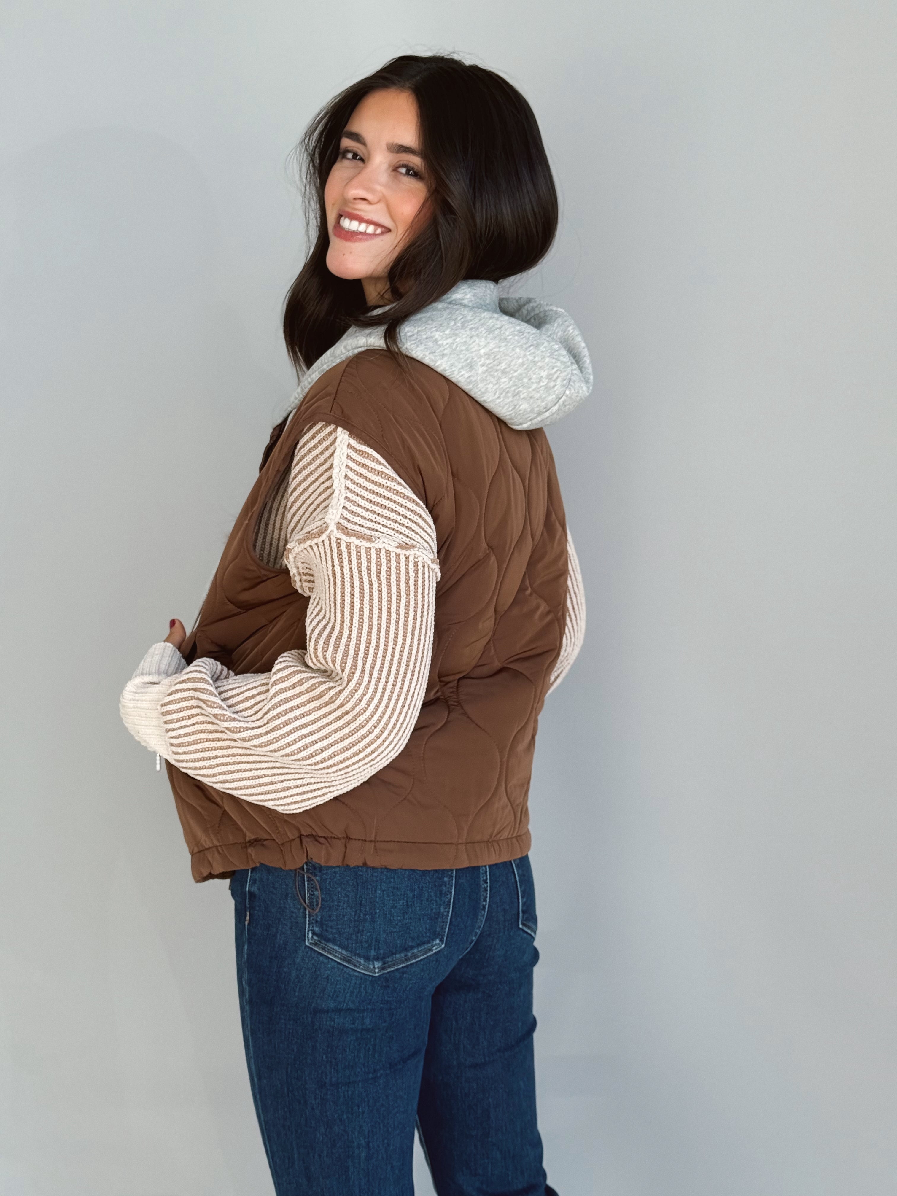 Christopher Hooded Vest - MOCHA