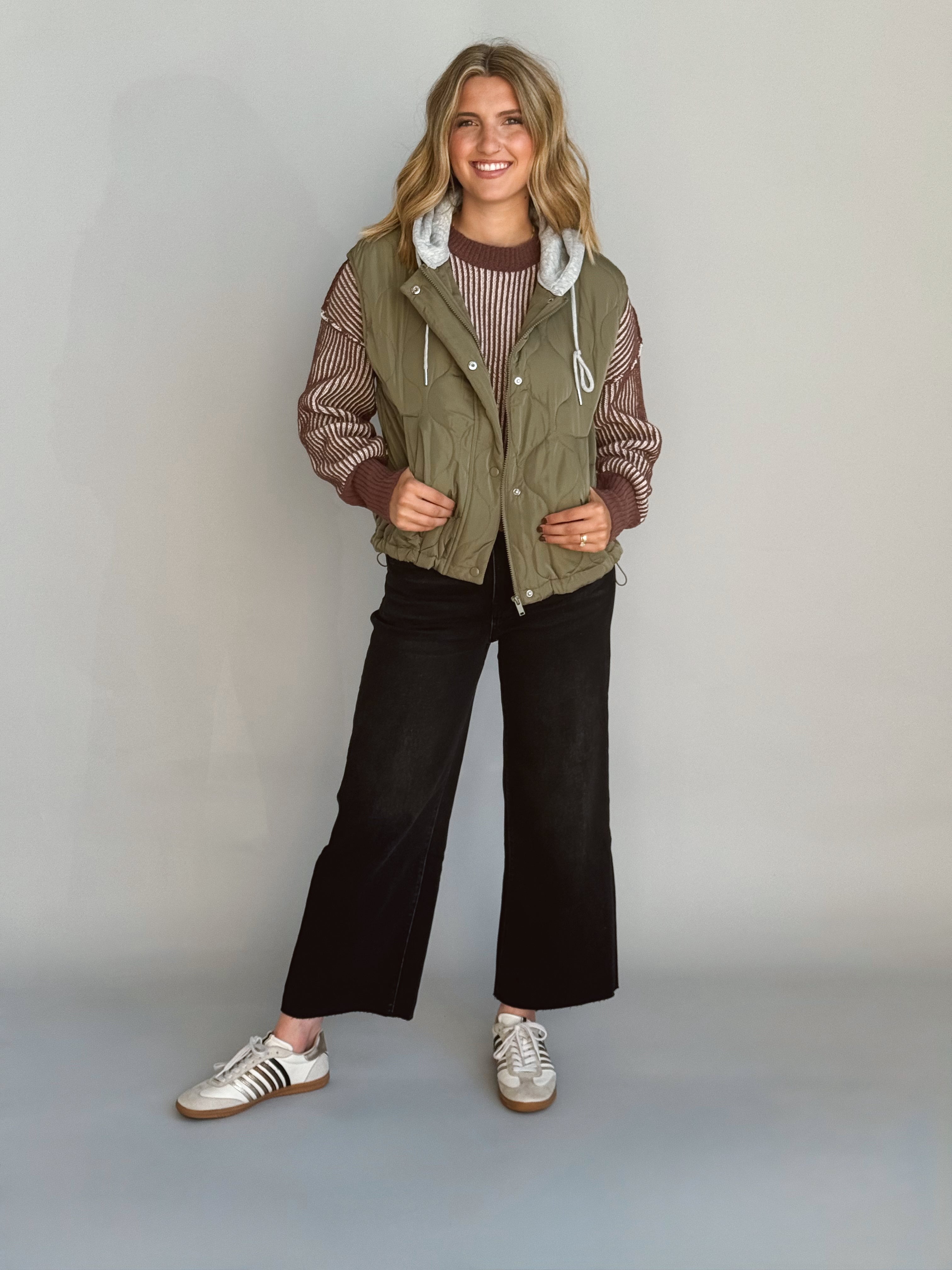 Christopher Hooded Vest - OLIVE