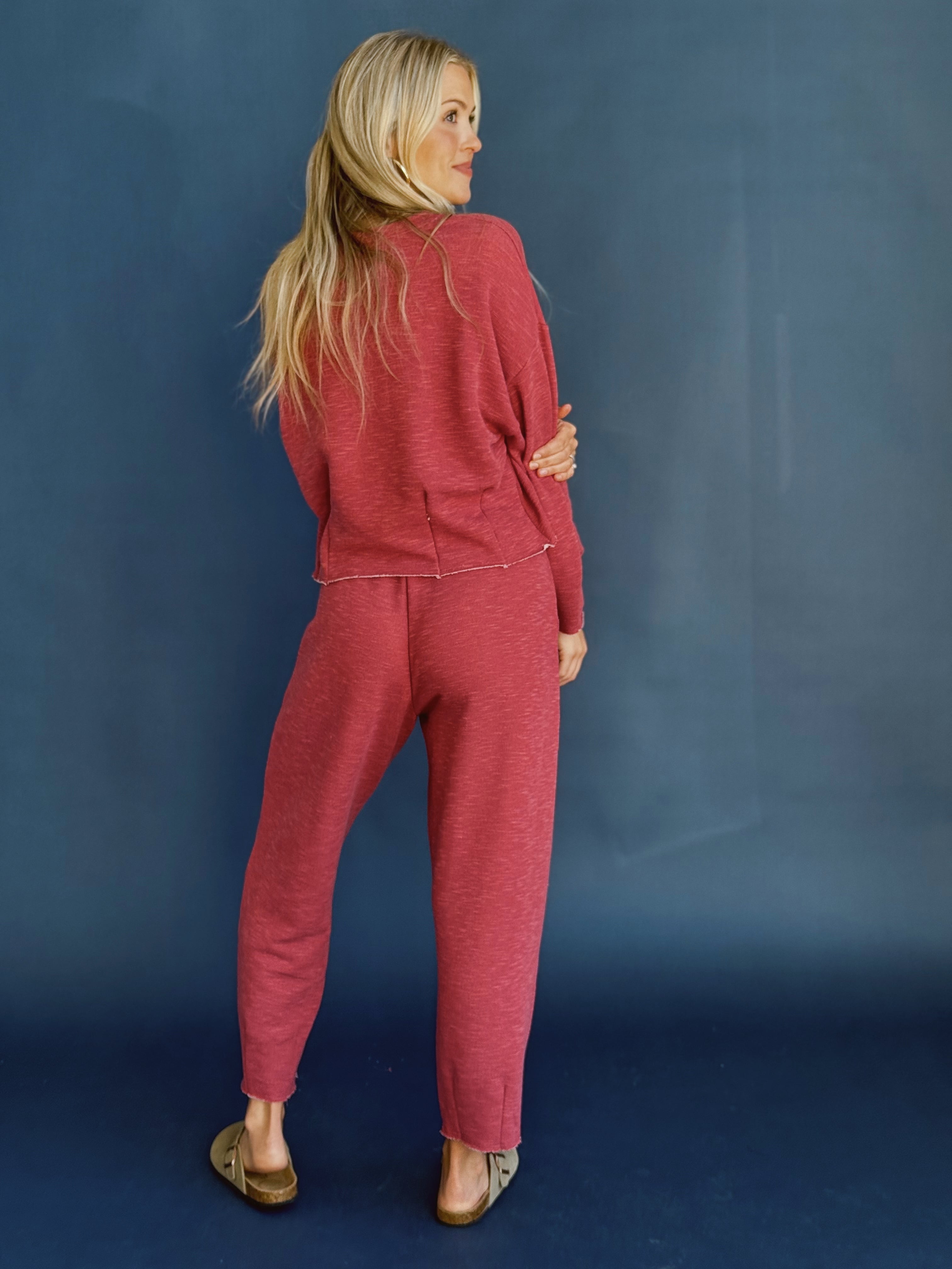 Coffee Run Sweatpants - MARSALA
