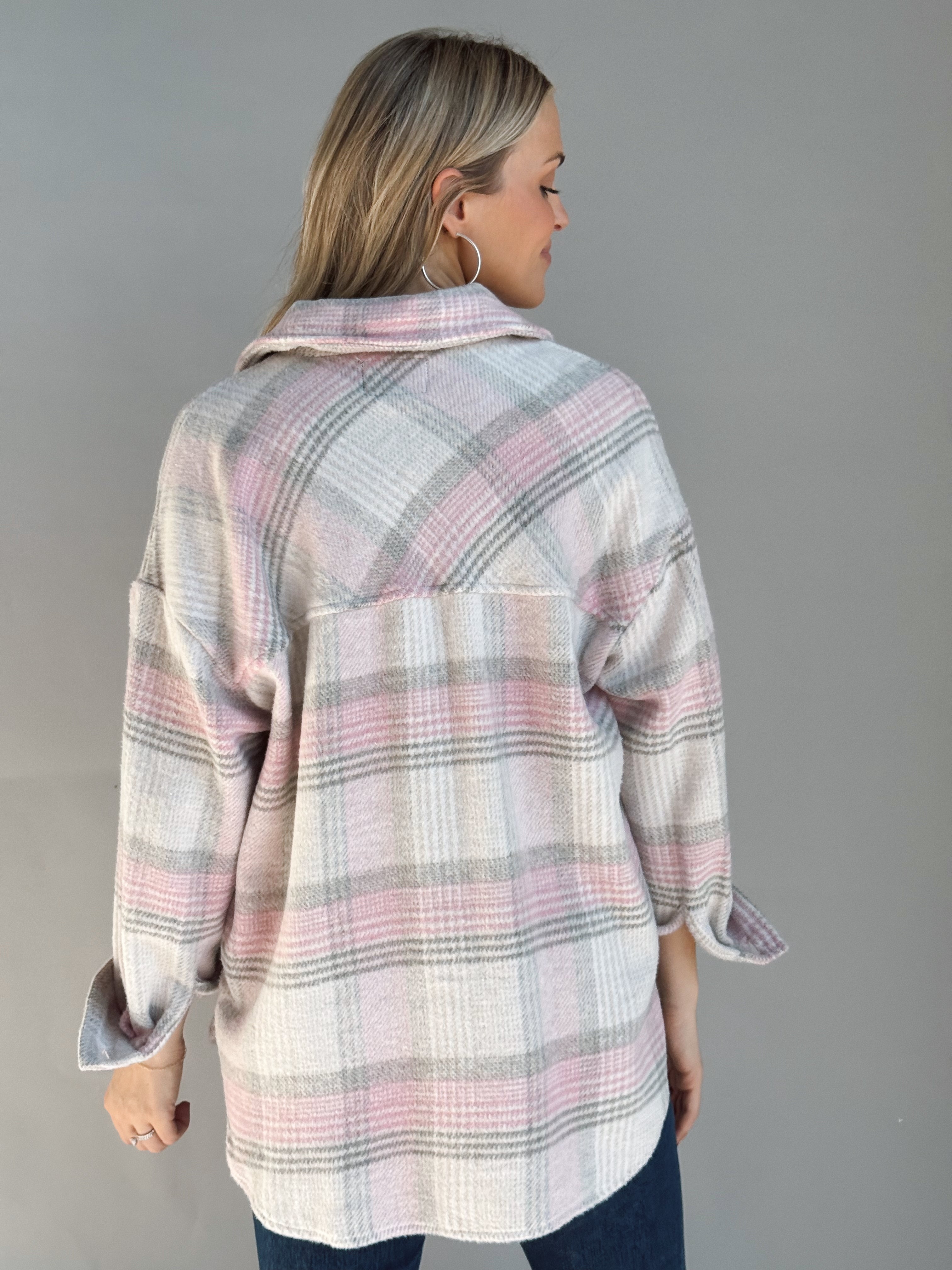 Campfire Shacket - TAUPE/PINK