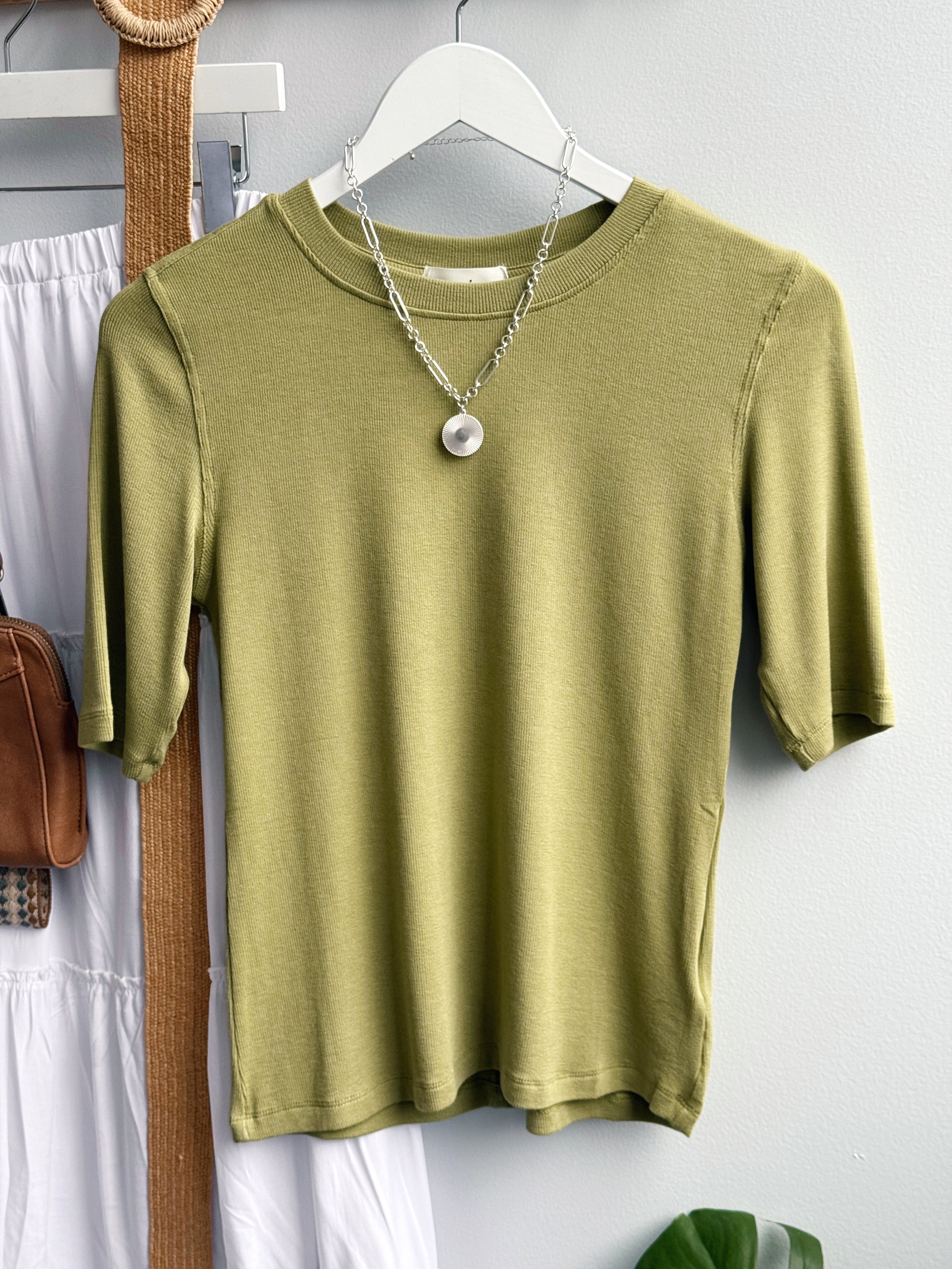 Abby Tee - MATCHA - willows clothing S/S SHIRT