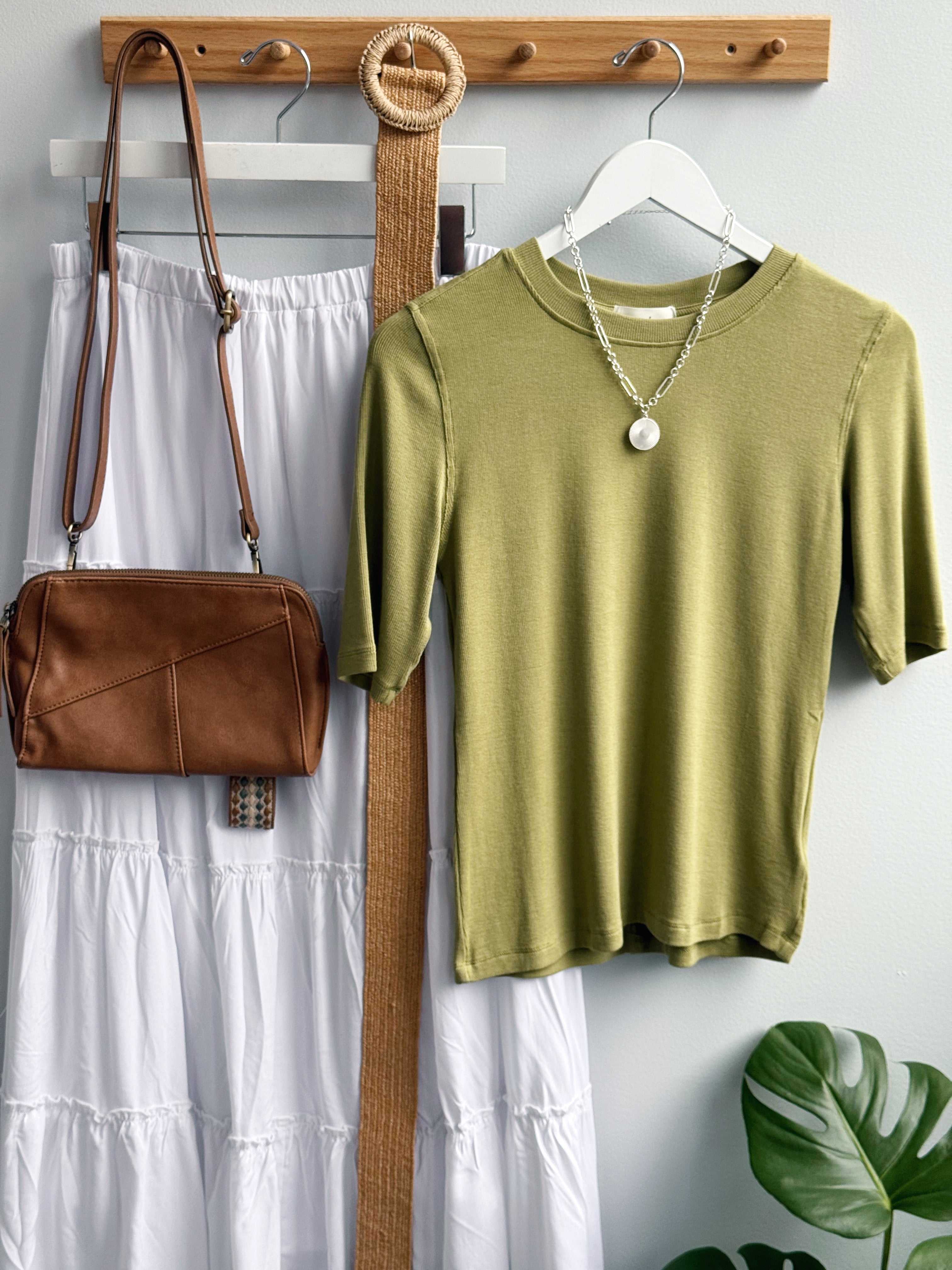 Abby Tee - MATCHA - willows clothing S/S SHIRT