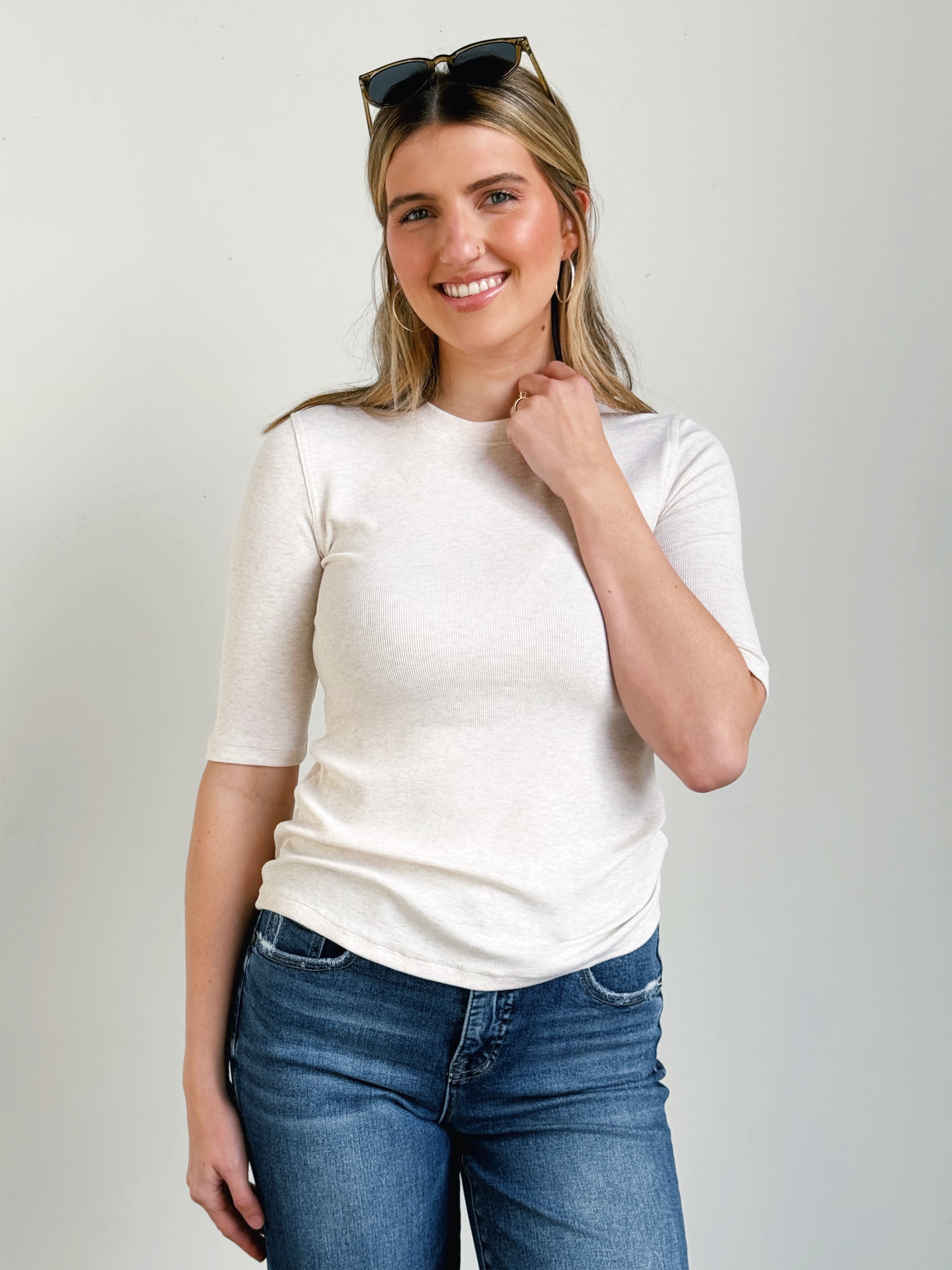 Abby Tee - OATMEAL - willows clothing S/S SHIRT