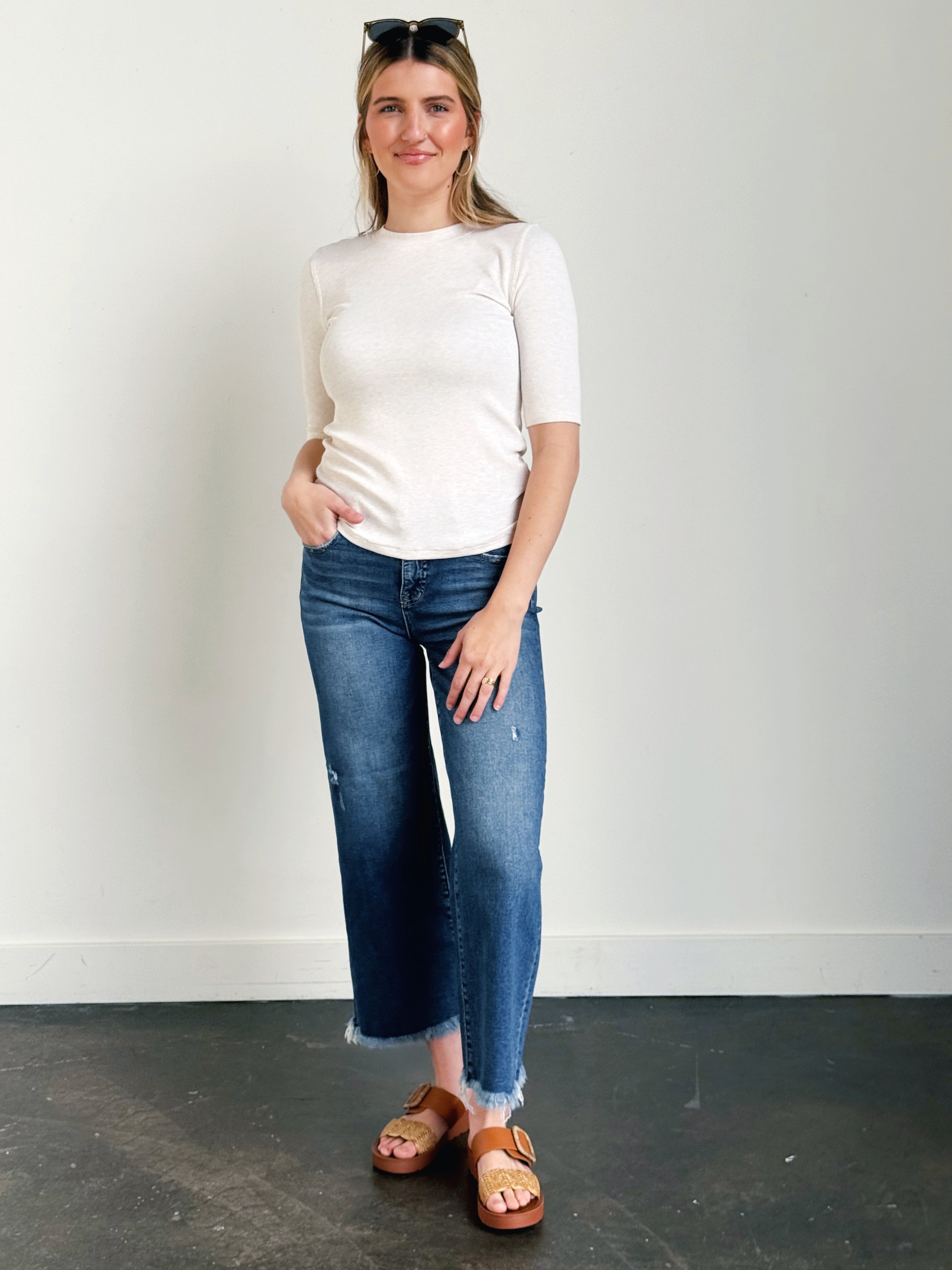 Abby Tee - OATMEAL - willows clothing S/S SHIRT