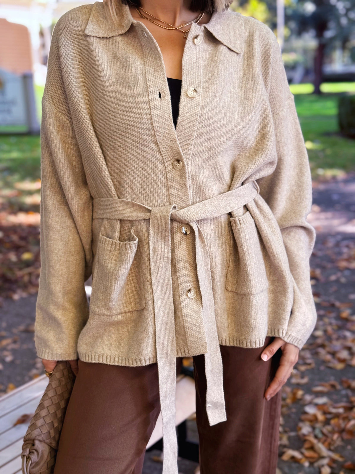 Acorn Cardigan - OATMEAL - willows clothing Cardigan
