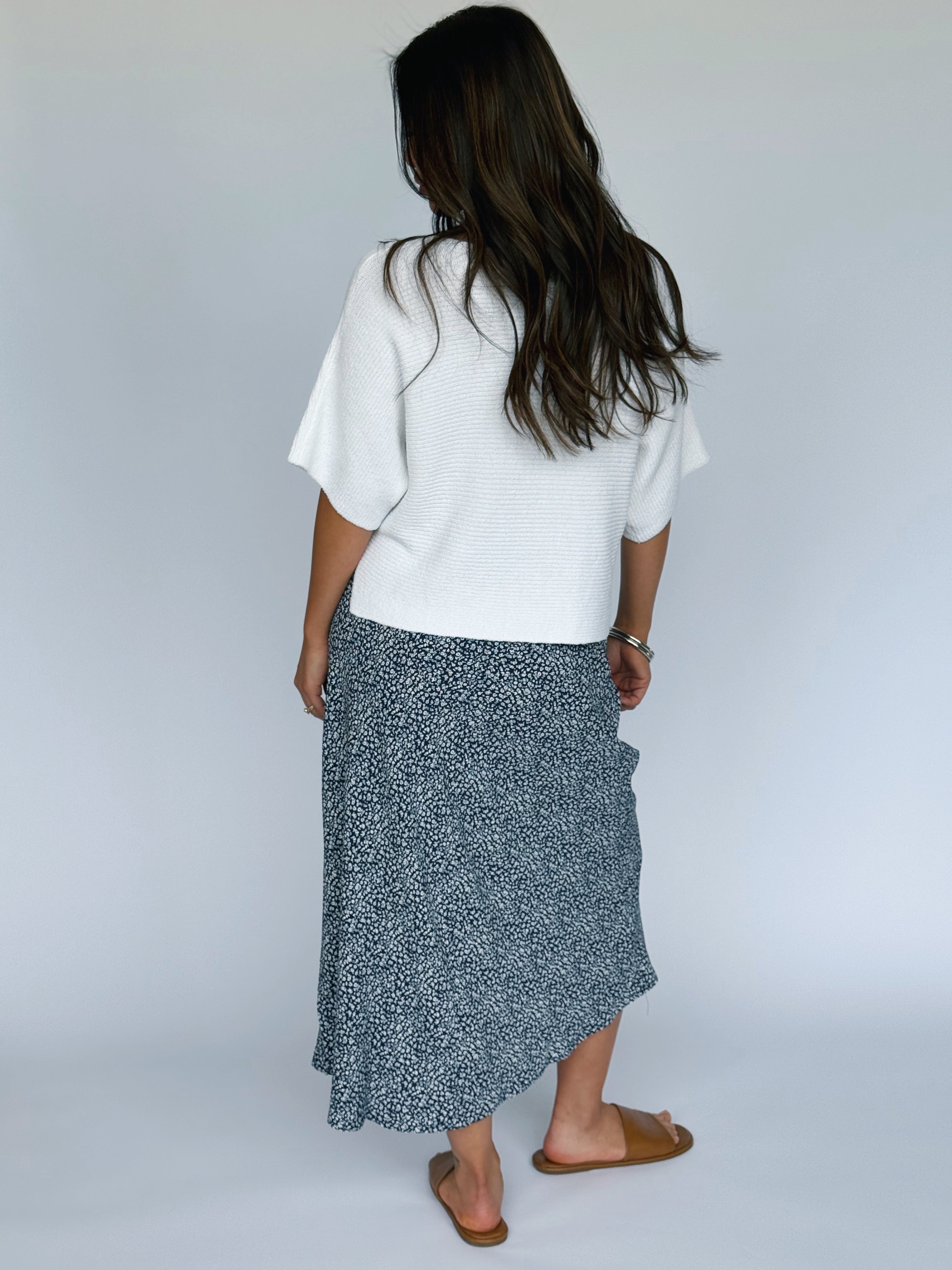 Adelynn Skirt - MARINE BLUE - willows clothing MIDI SKIRT