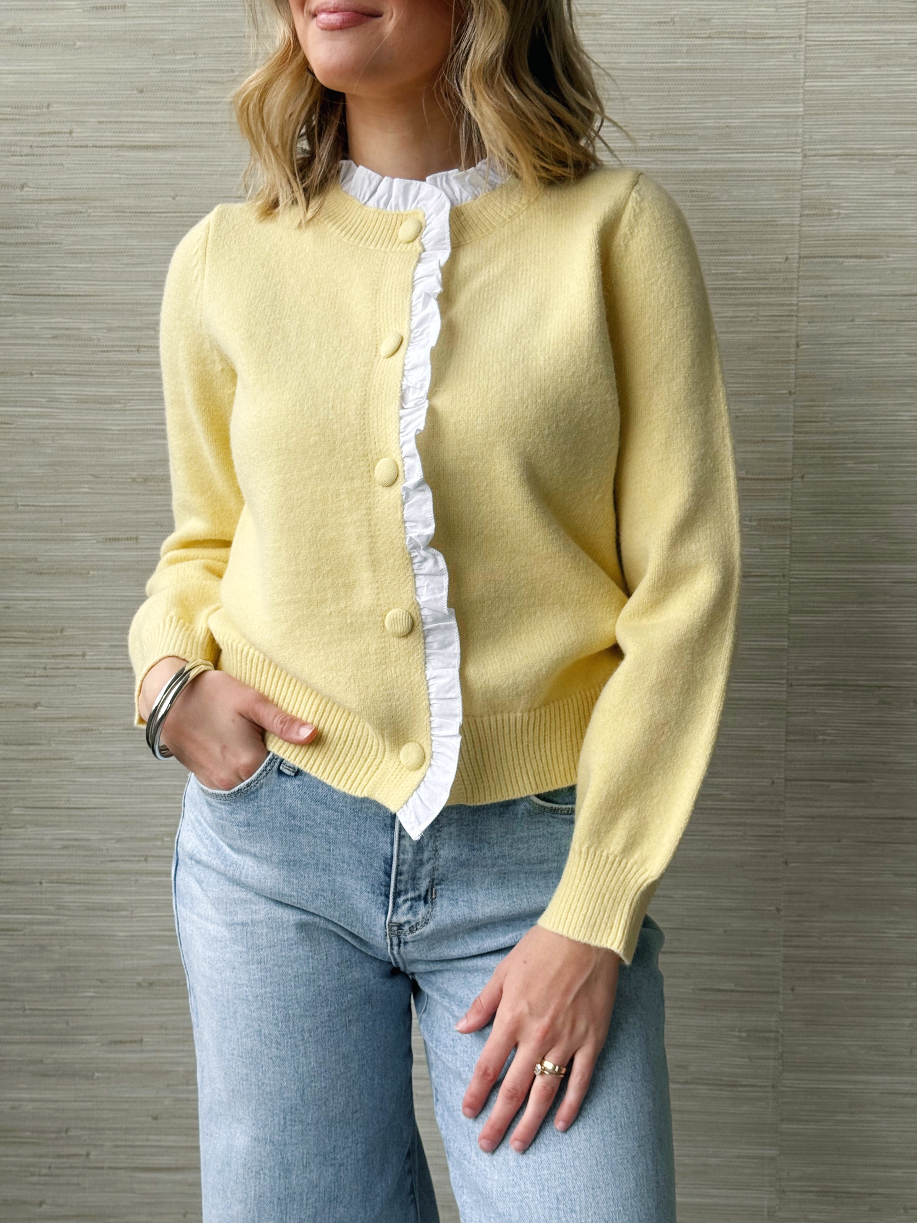 Alivia Cardigan - BUTTER YELLOW - willows clothing Cardigan