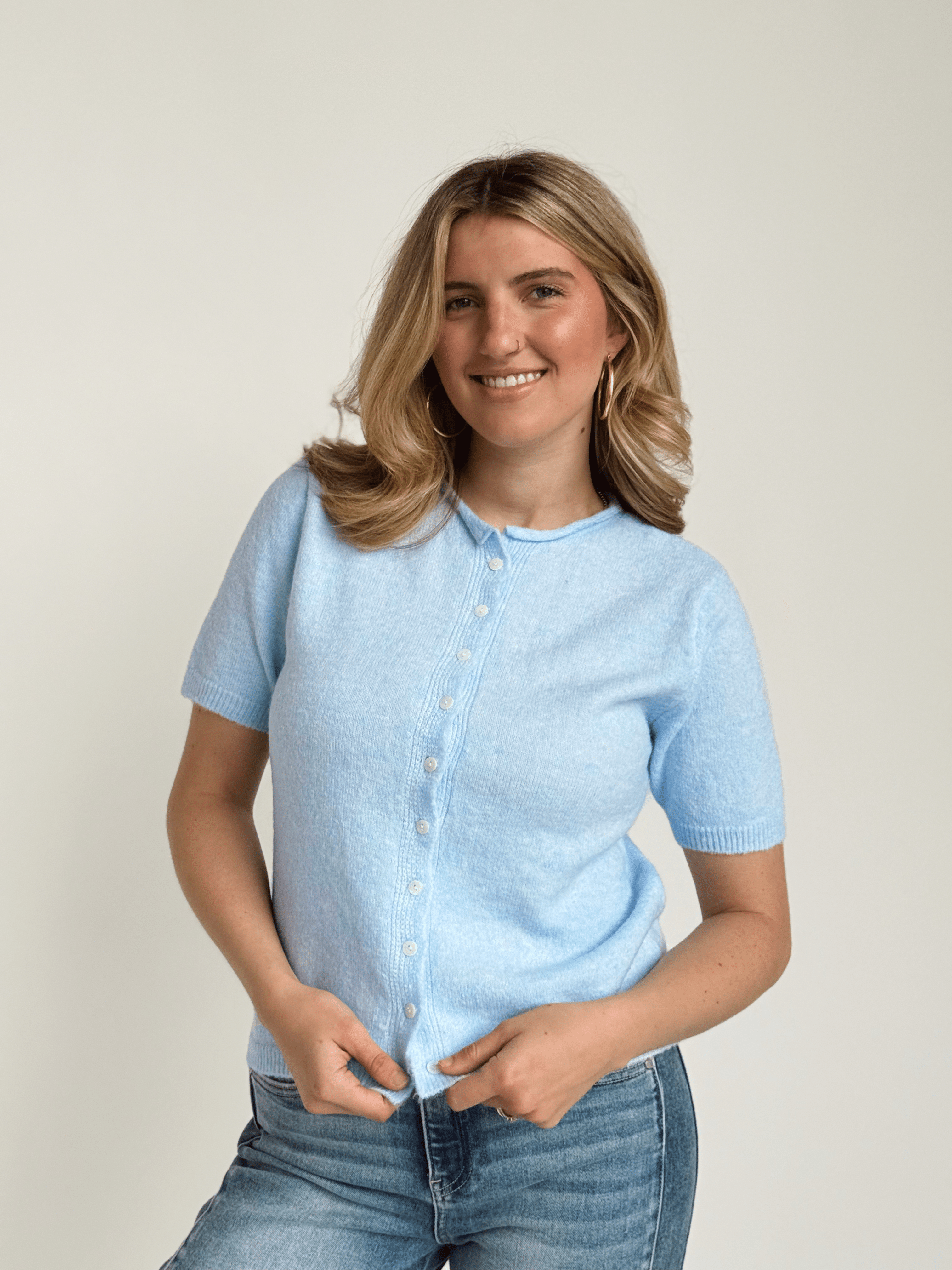 Allie Cardigan - BABY BLUE - willows clothing Cardigan