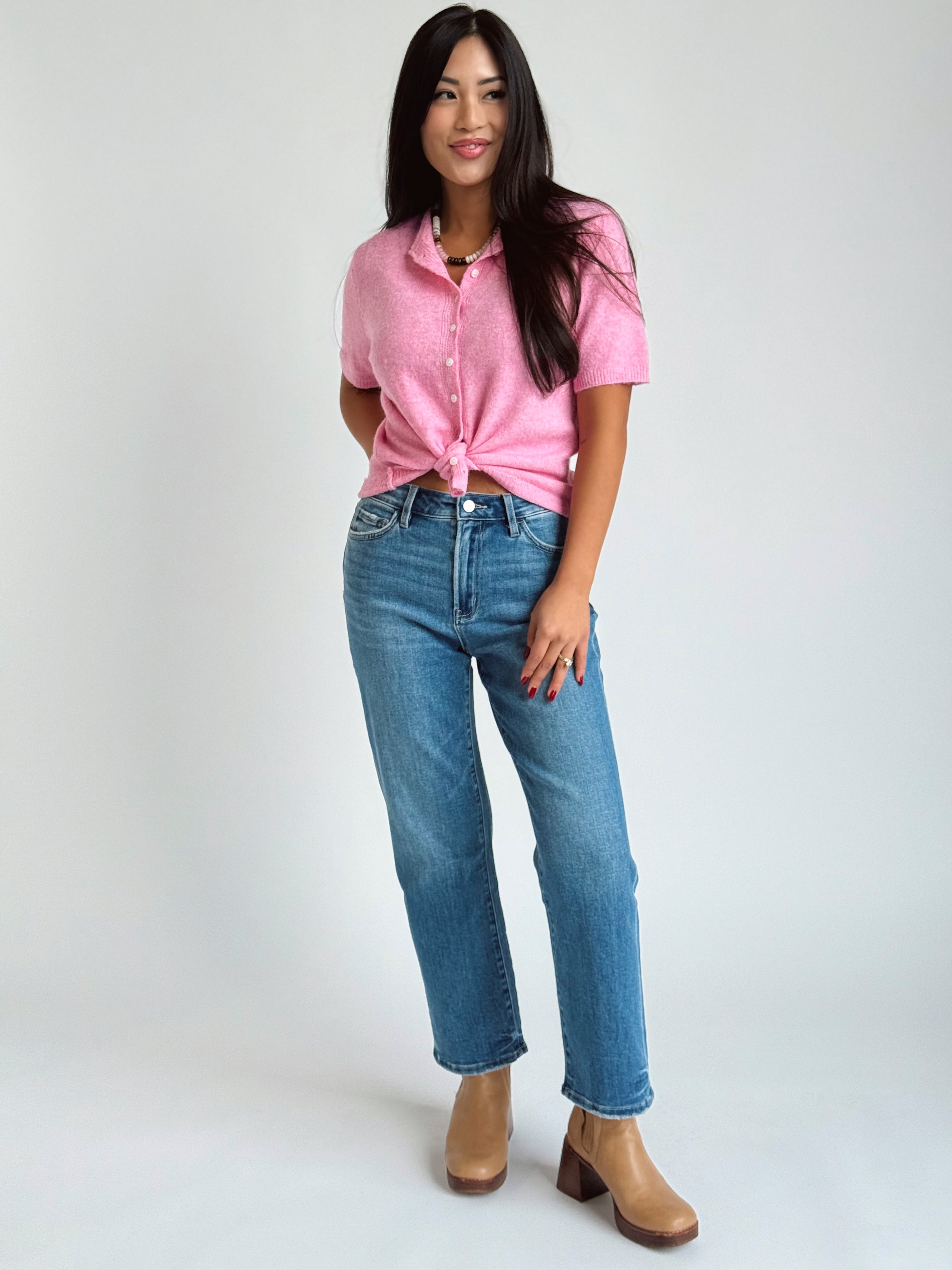 Allie Cardigan - PINK - willows clothing Cardigan