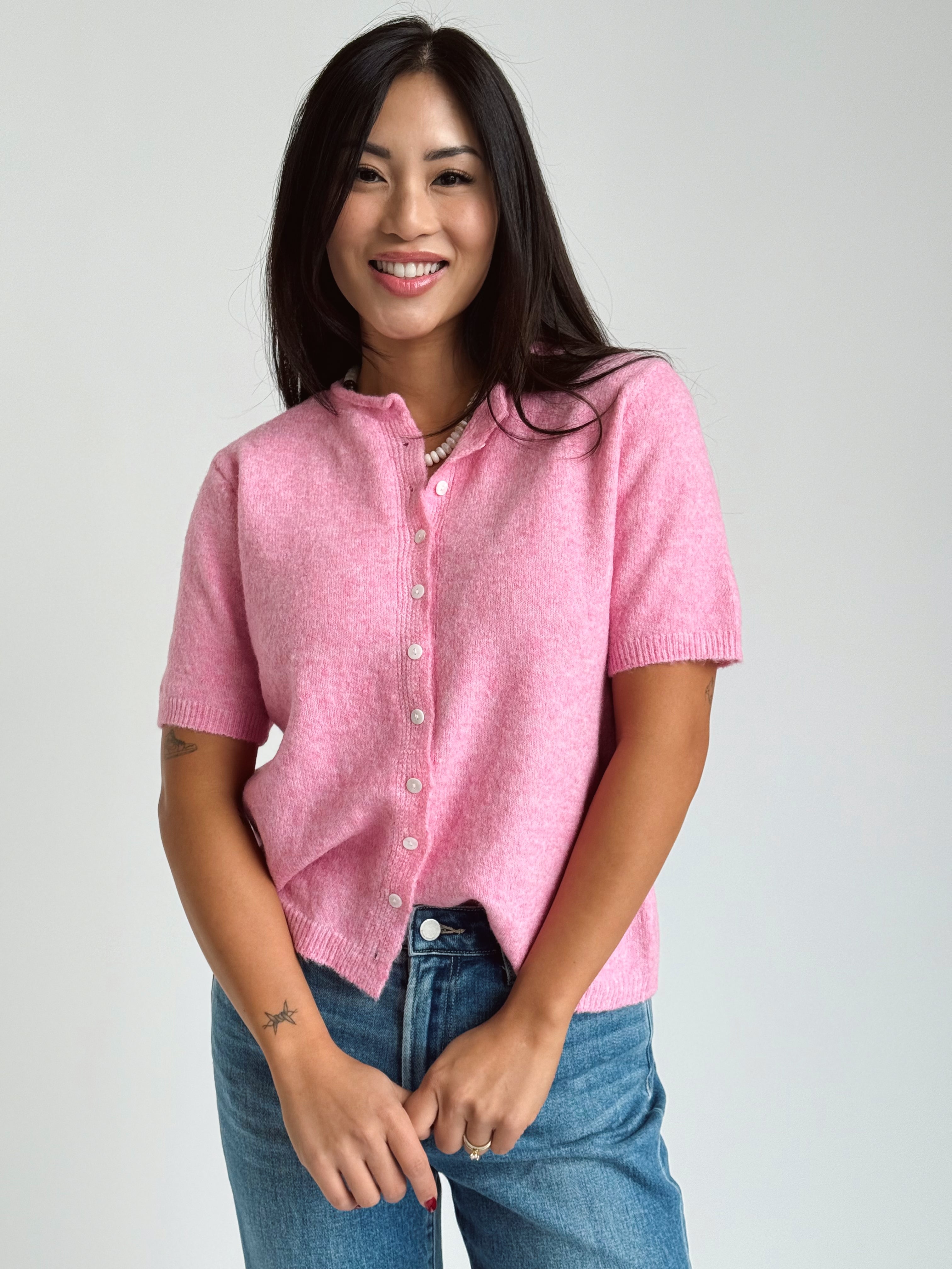 Allie Cardigan - PINK - willows clothing Cardigan