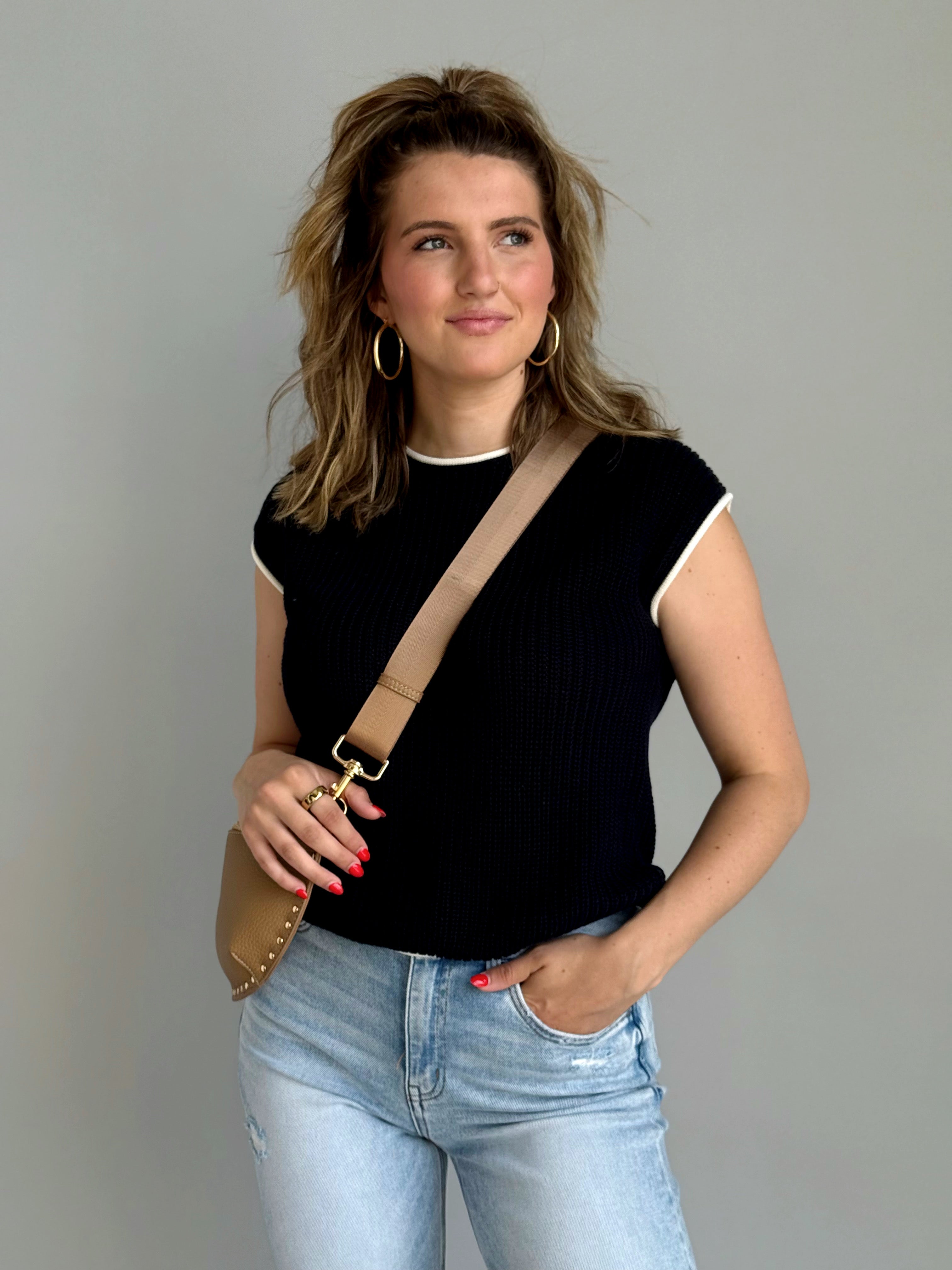 Allison Sweater - NAVY - willows clothing SWEATER