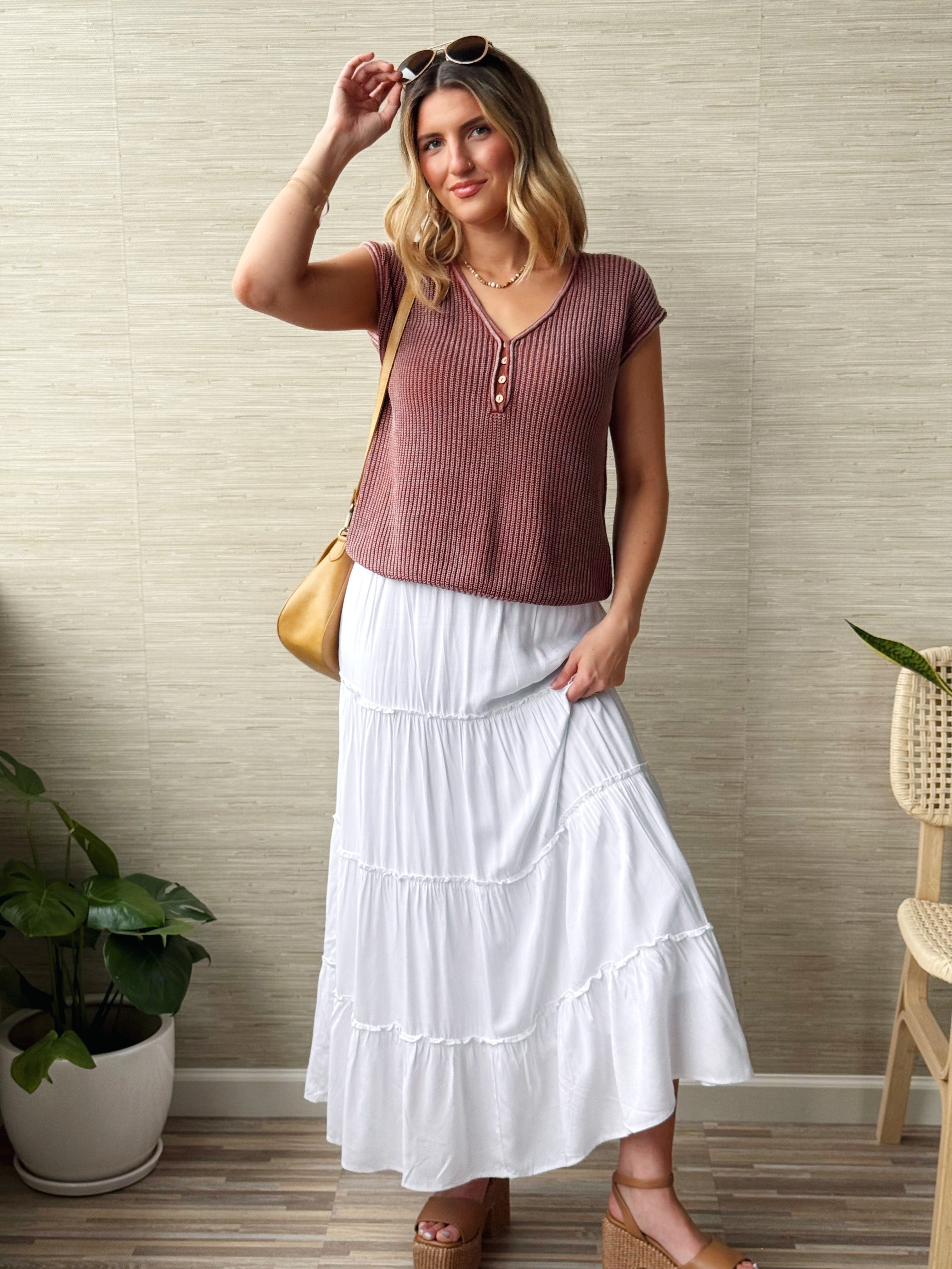 Alma Maxi Dress - OFF WHITE - willows clothing long skirt