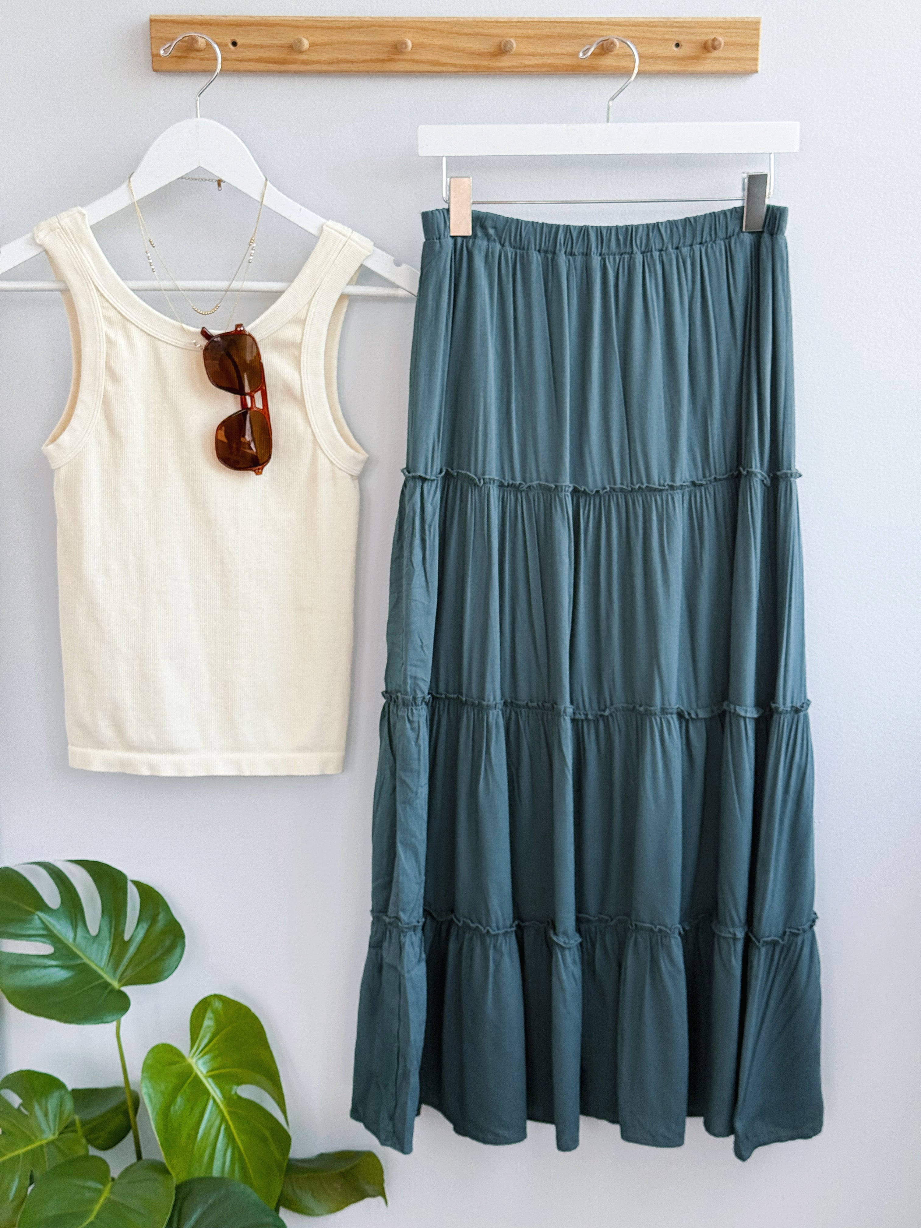 Alma Maxi Skirt - TEAL - willows clothing long skirt