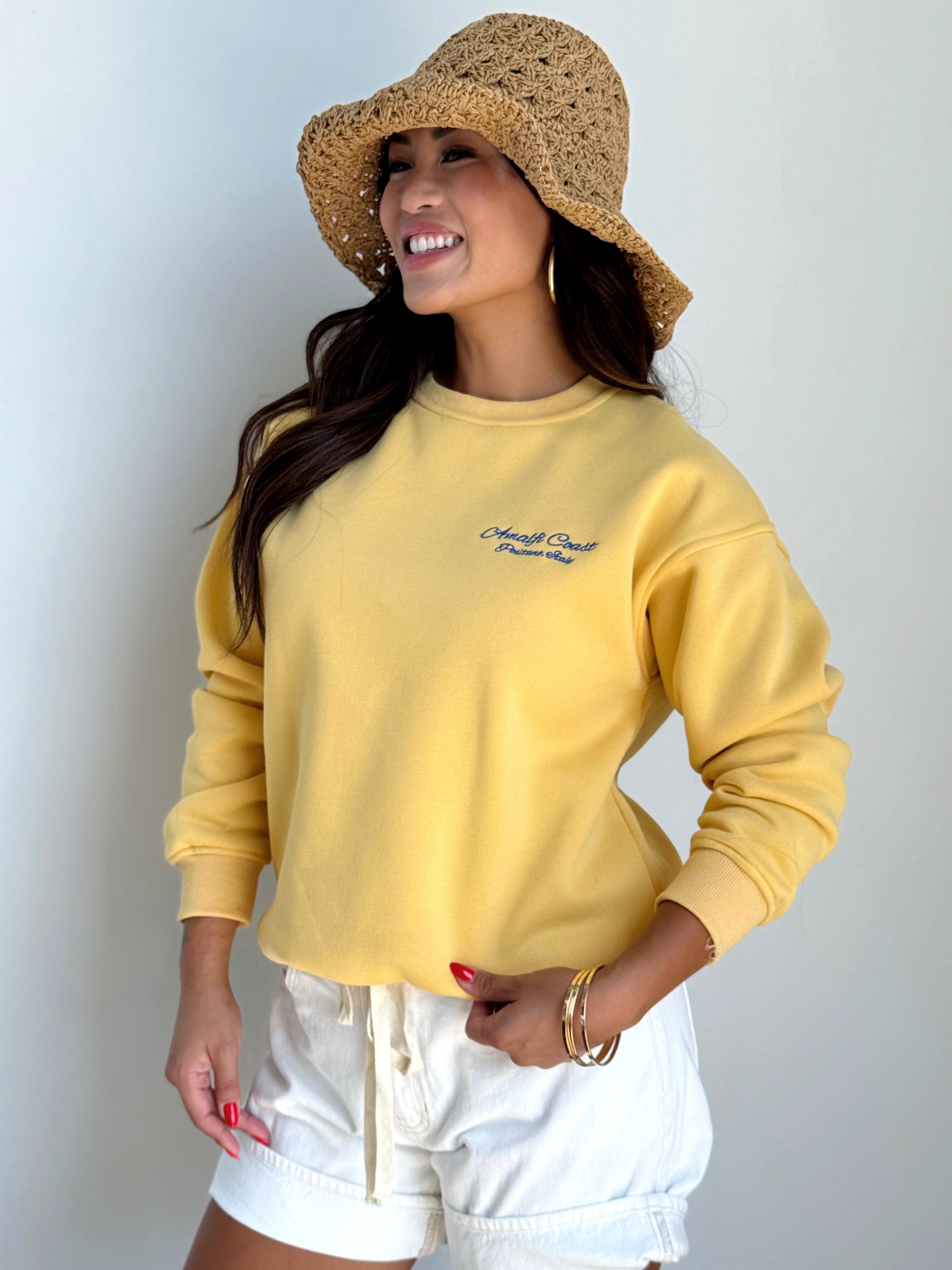 Amalfi Coast Sweatshirt - HONEY - willows clothing SWEATSHIRT