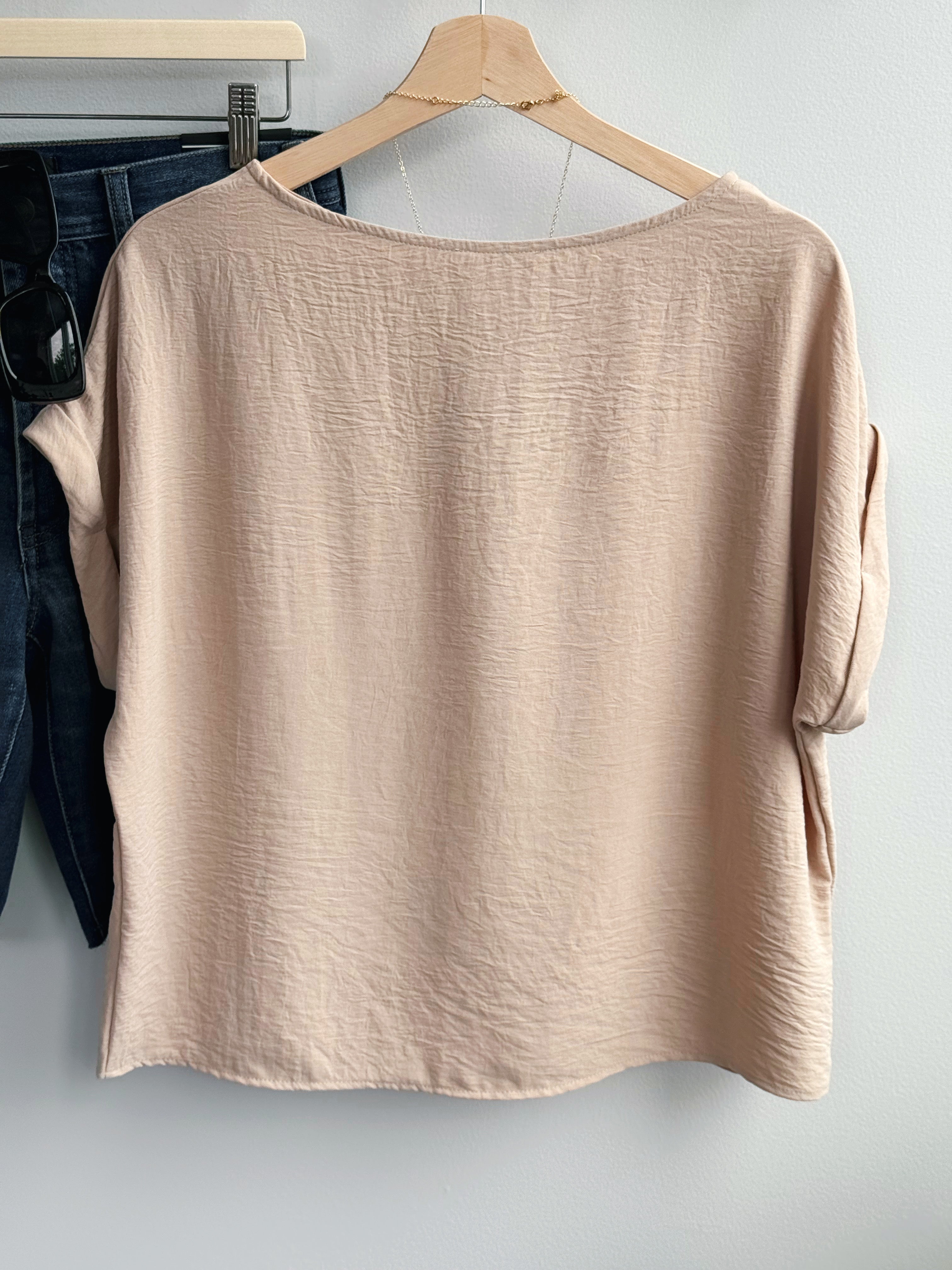 Amberly Top - TAUPE - willows clothing S/S SHIRT