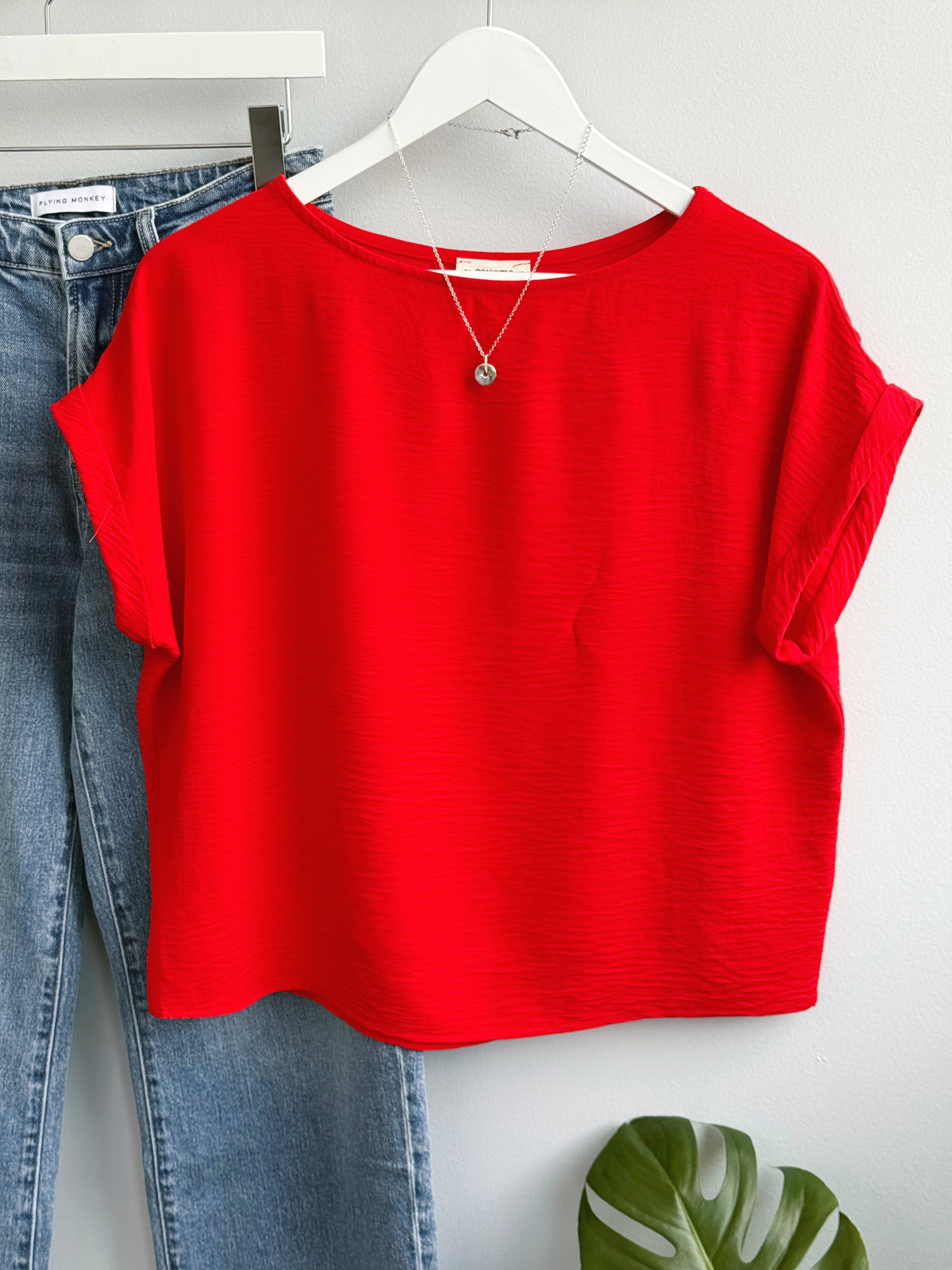 Amberly Top - TOMATO - willows clothing S/S SHIRT