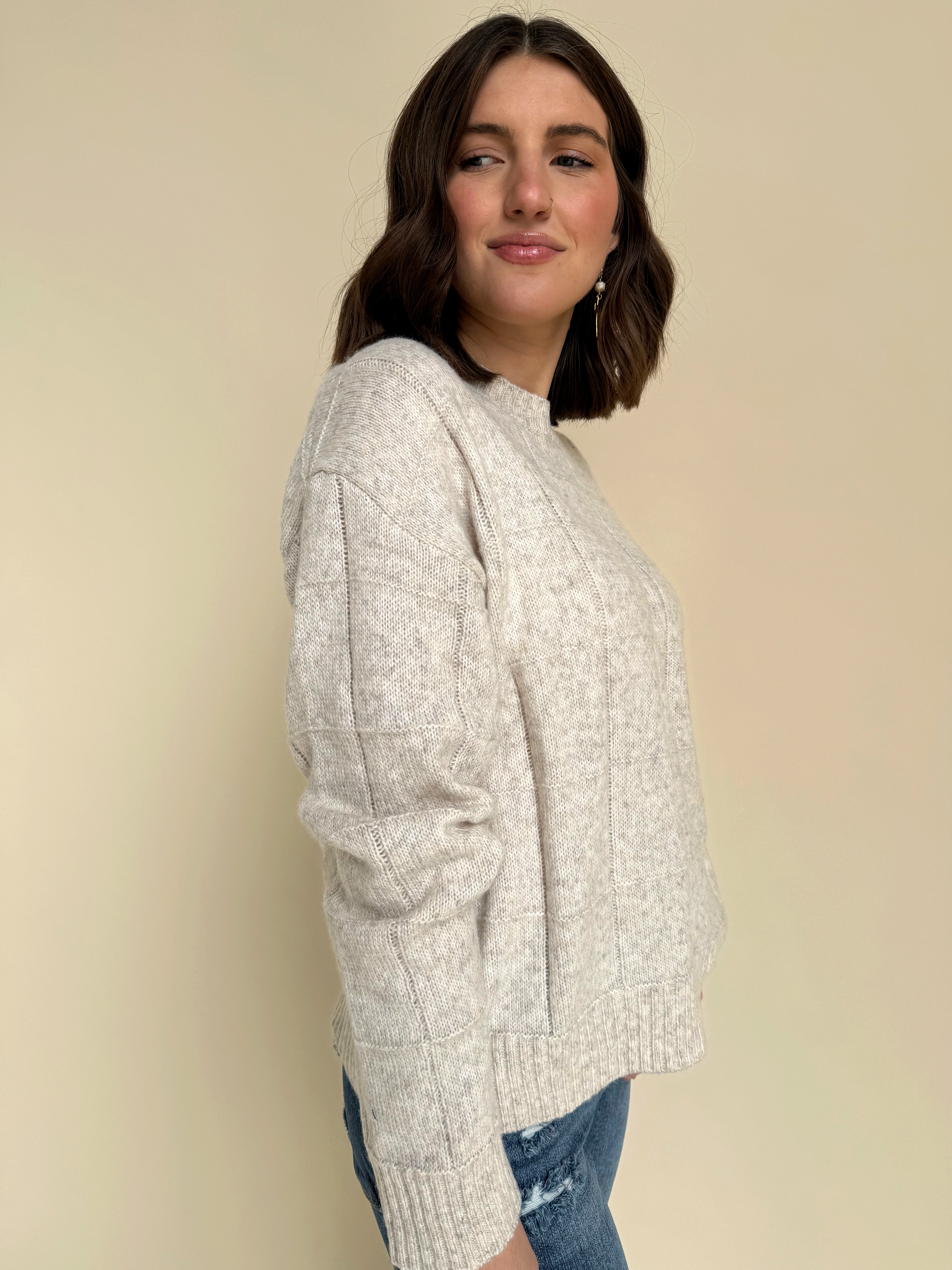 Amelia Sweater - OATMILK - willows clothing SWEATER