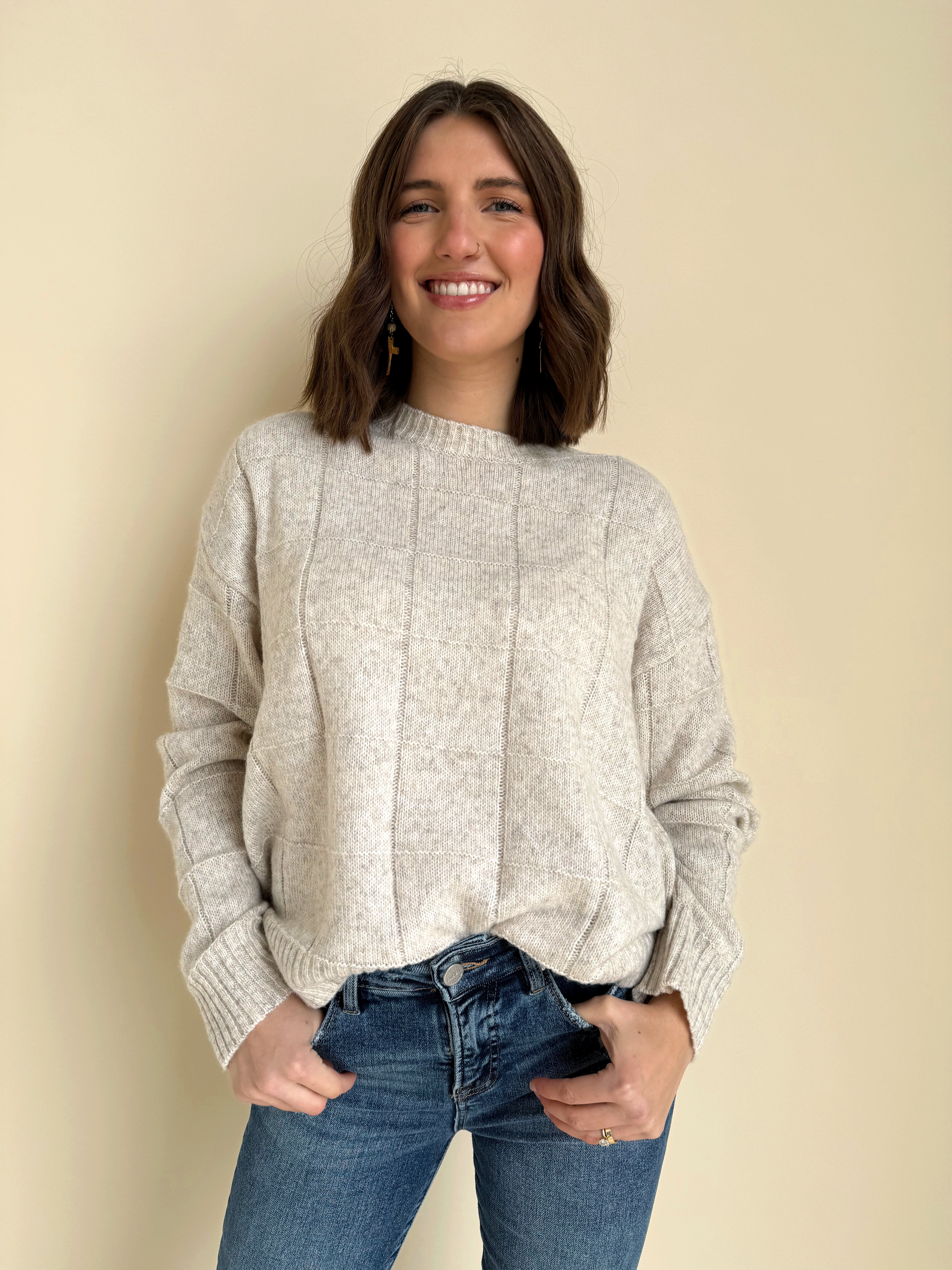 Amelia Sweater - OATMILK - willows clothing SWEATER