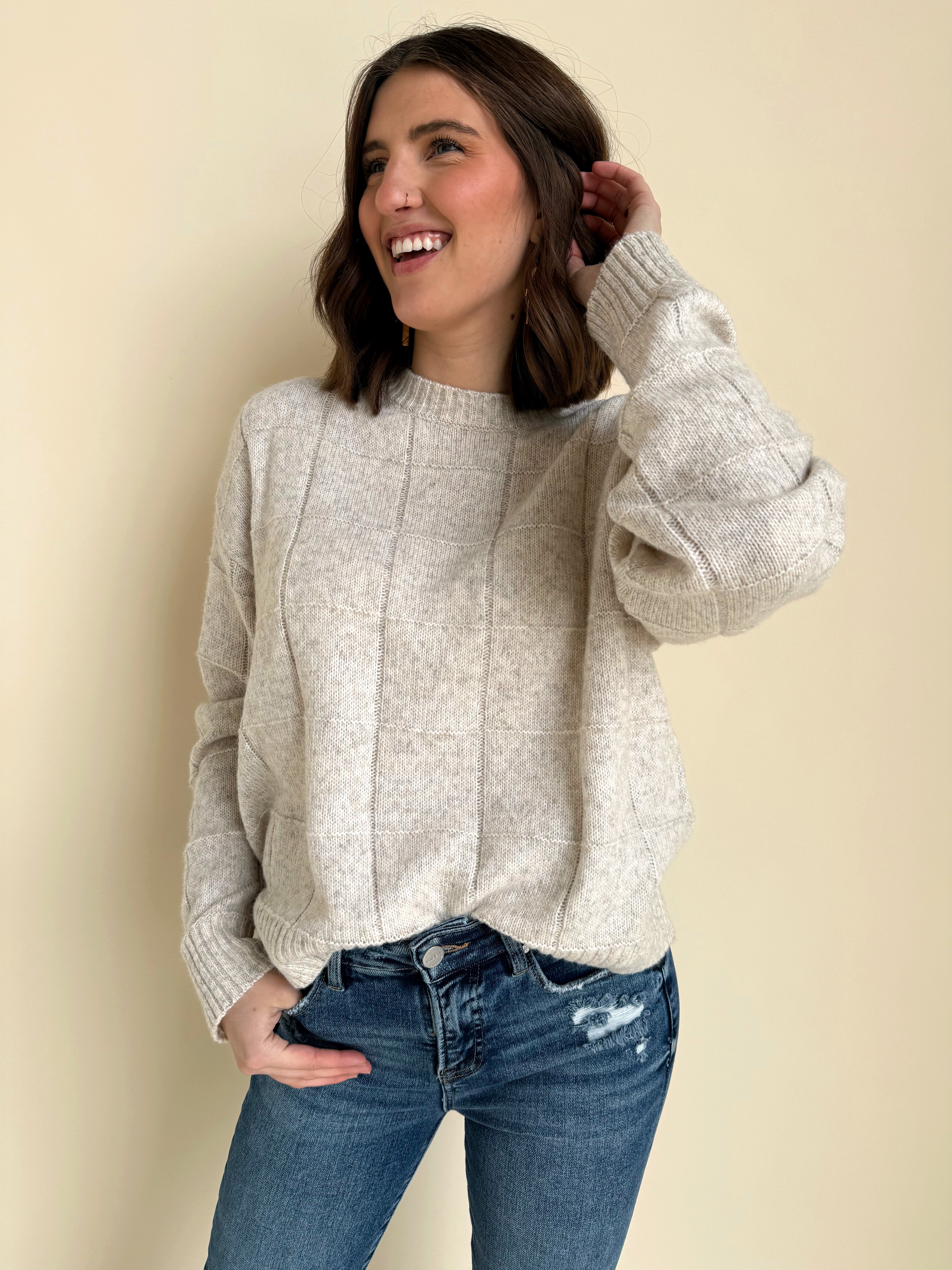 Amelia Sweater - OATMILK - willows clothing SWEATER