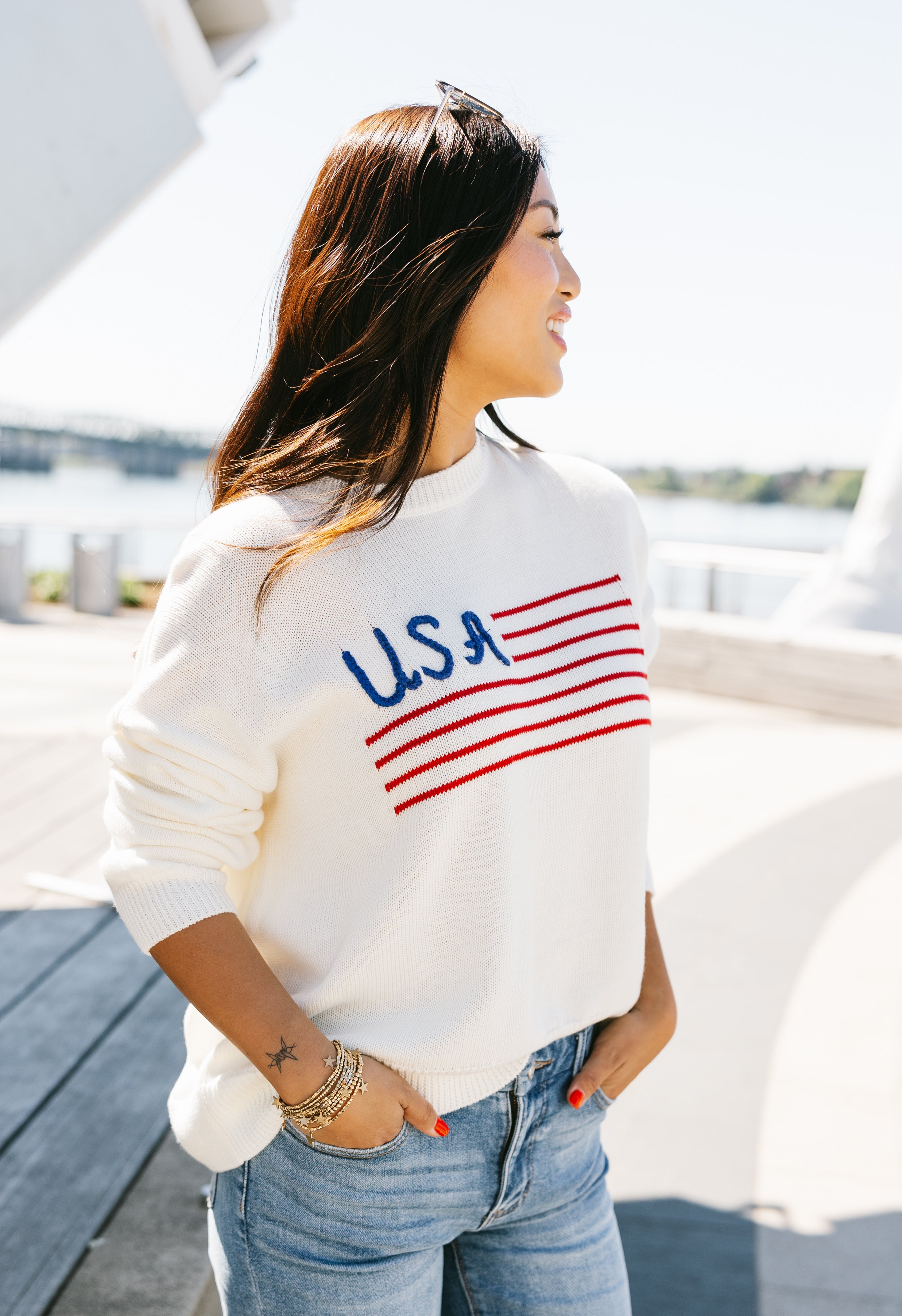 American Dream Sweater - WHITE - willows clothing SWEATER