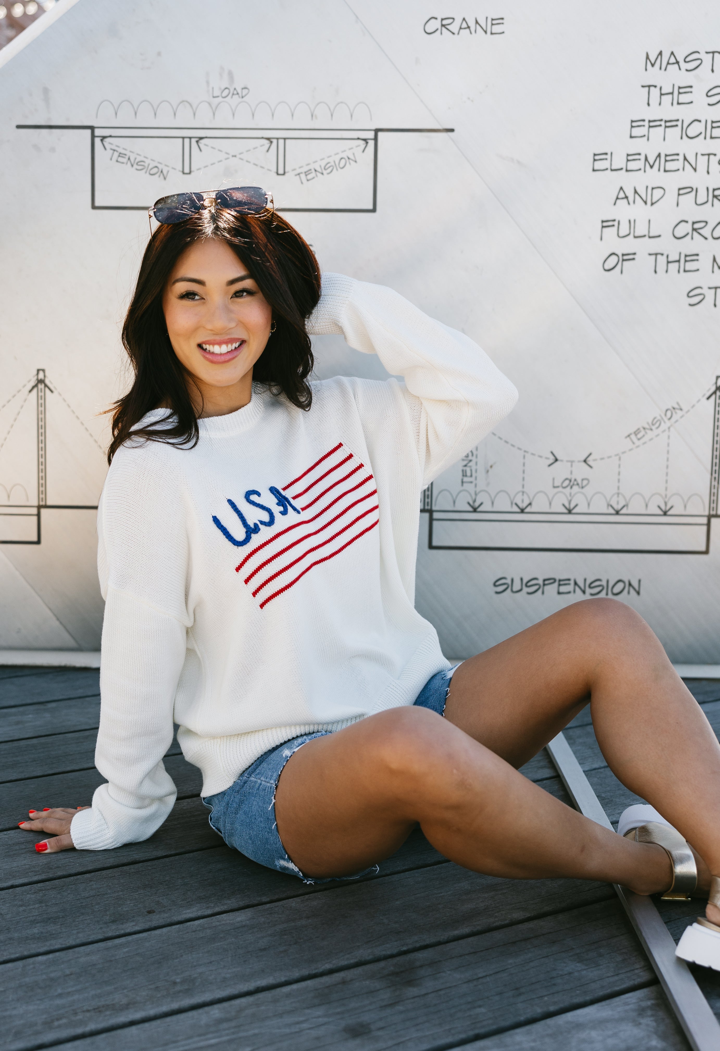 American Dream Sweater - WHITE - willows clothing SWEATER