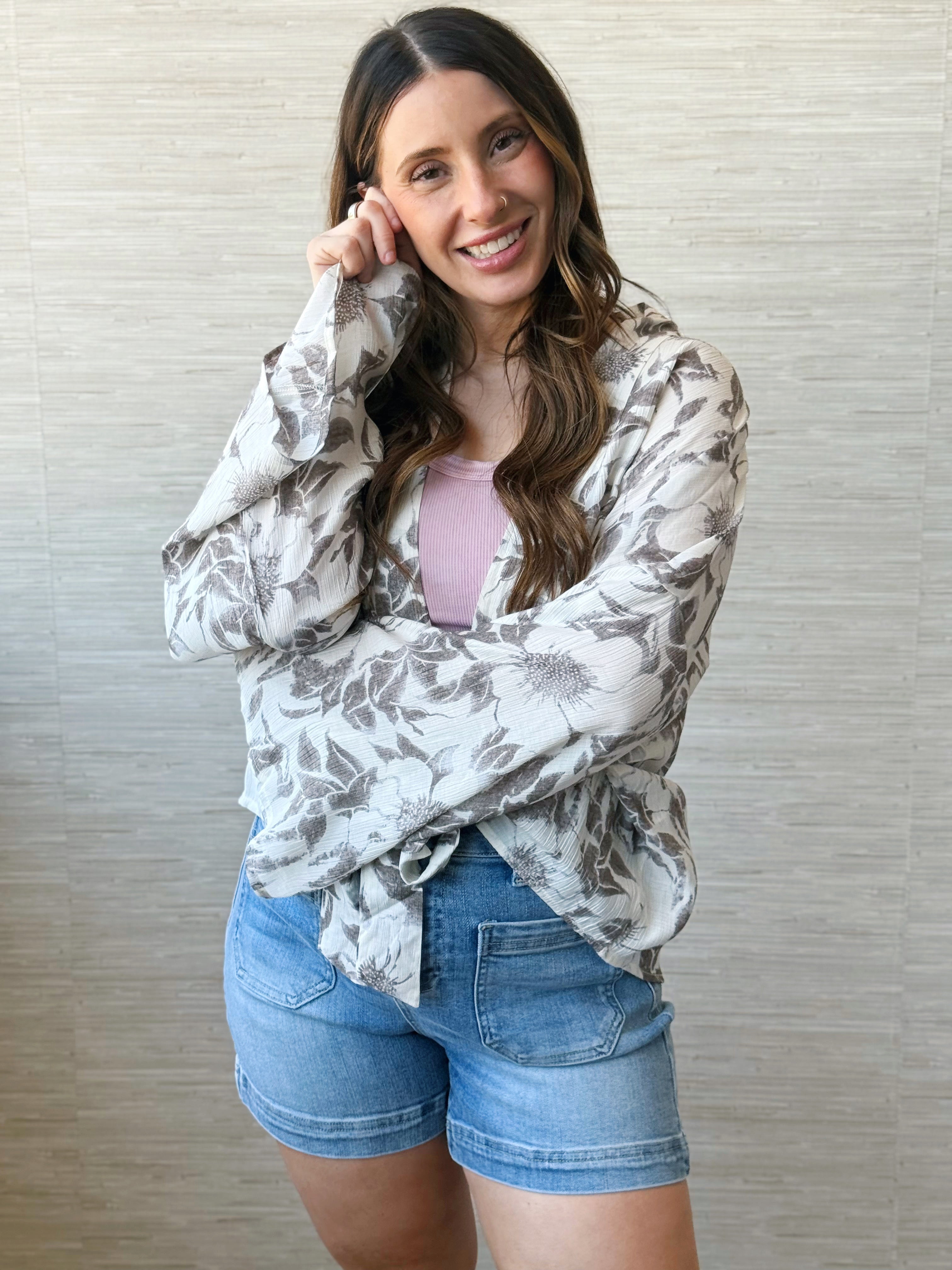 Andrea Wrap - CHARCOAL - willows clothing BLOUSE
