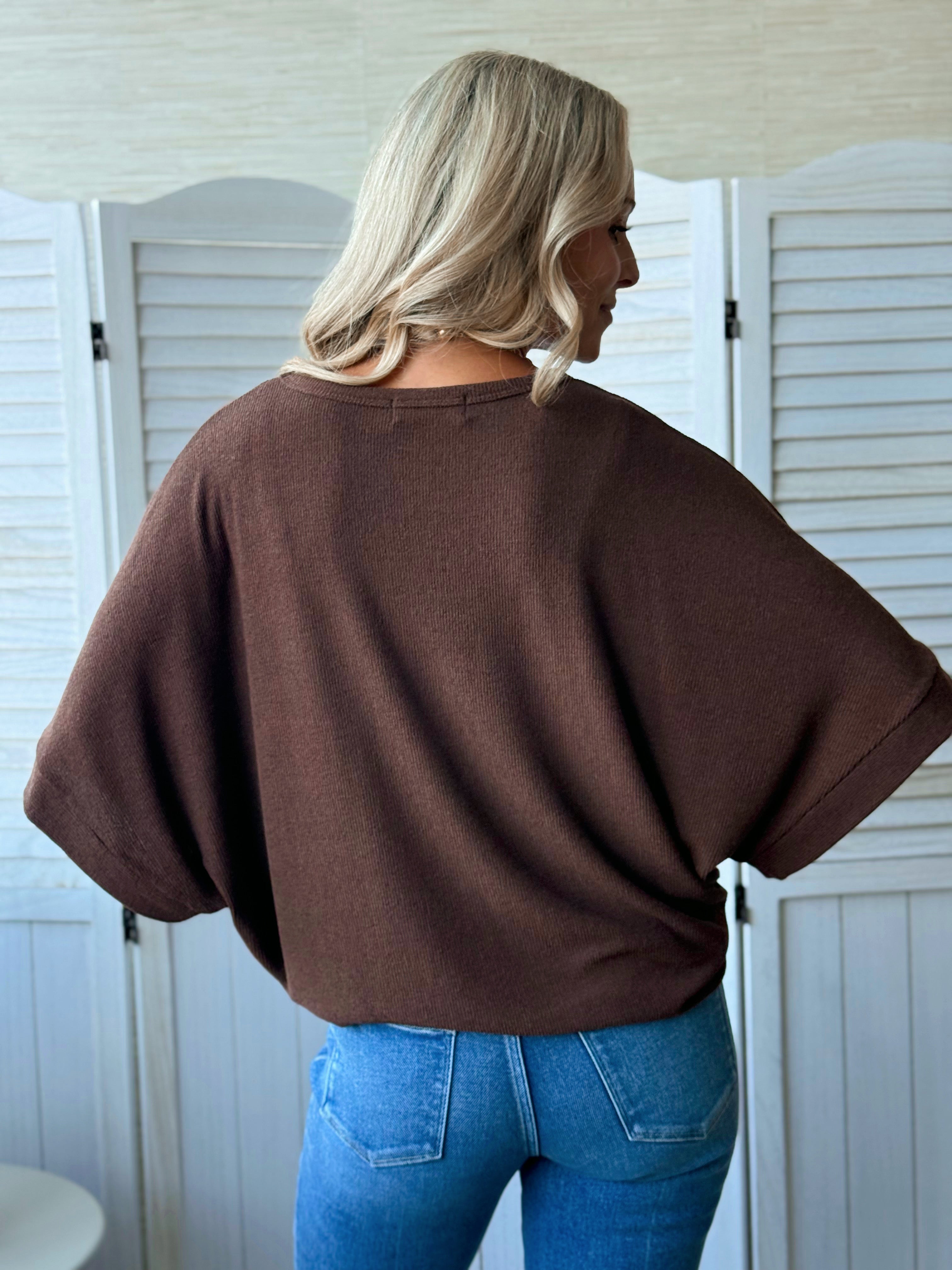 Angie Top - BROWN - willows clothing S/S SHIRT