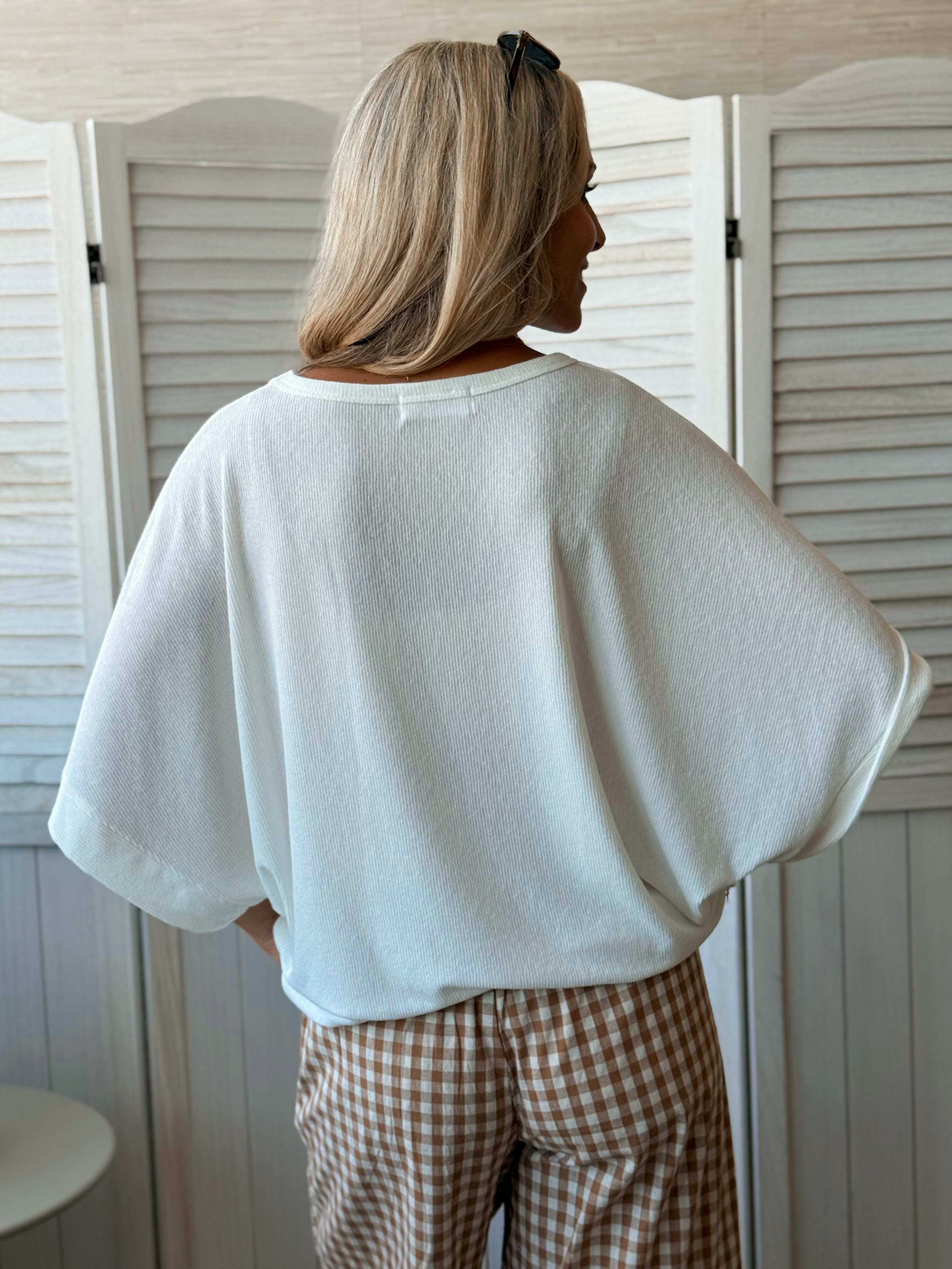 Angie Top - OFF WHITE - willows clothing S/S SHIRT