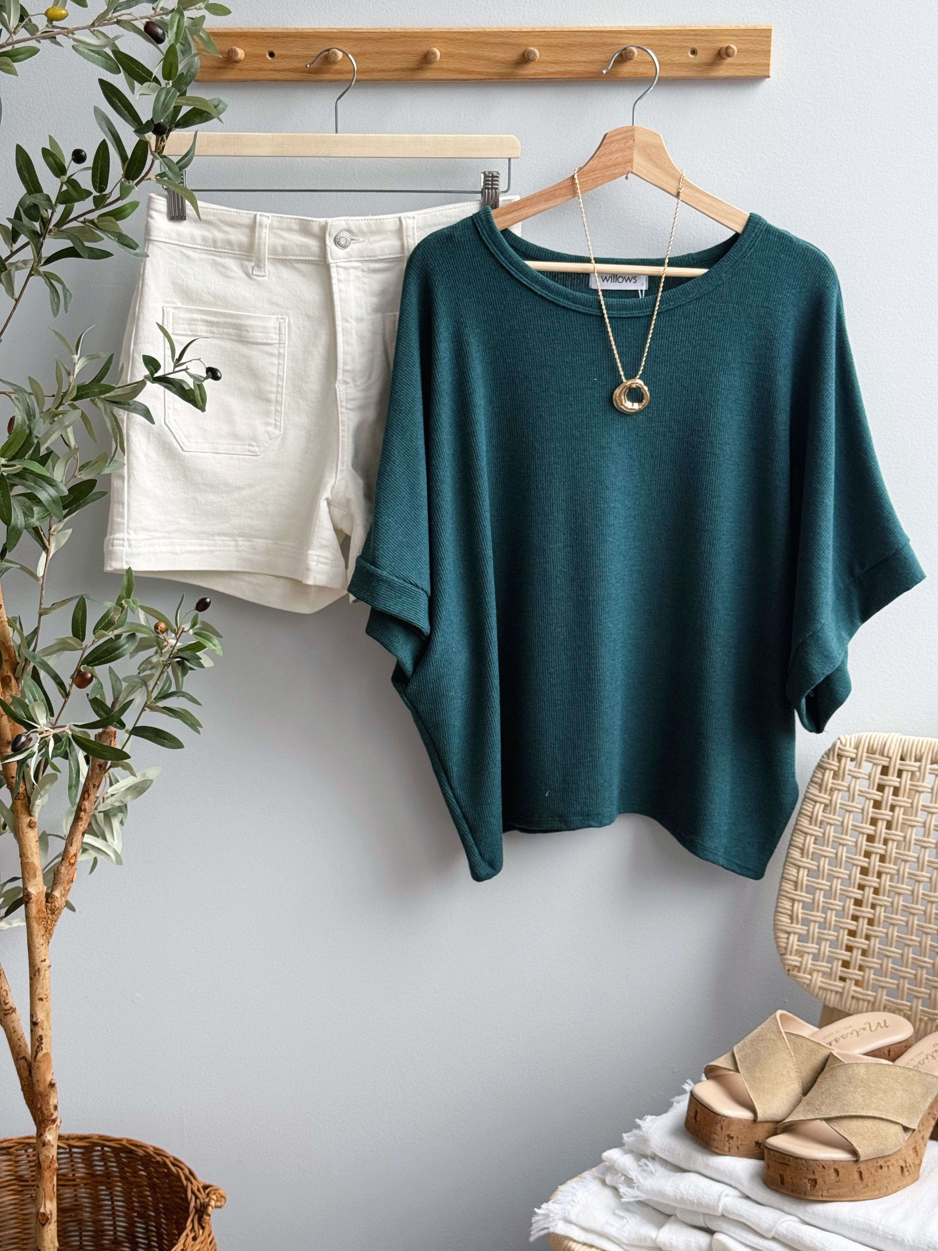 Angie Top - TEAL - willows clothing S/S SHIRT
