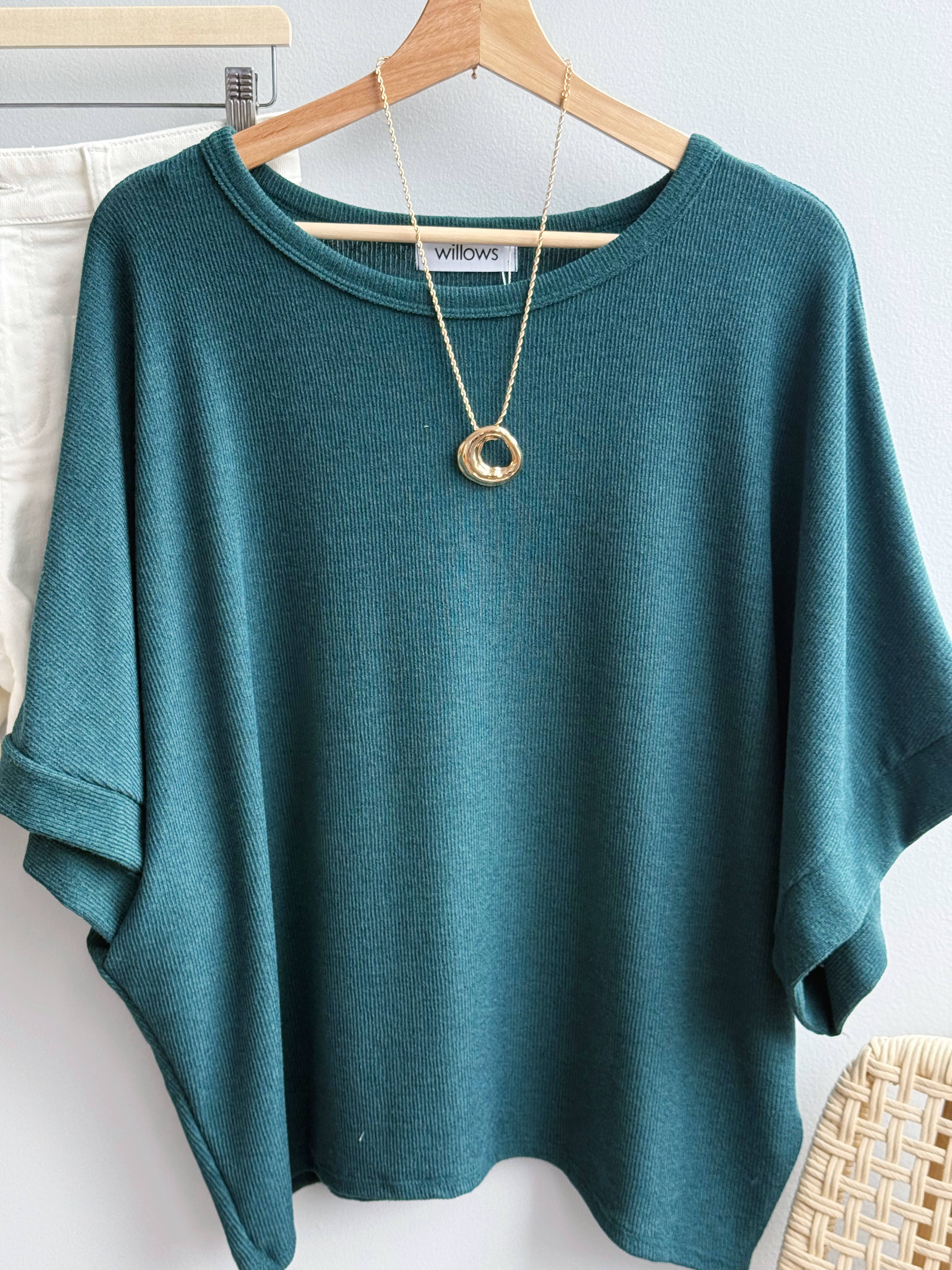 Angie Top - TEAL - willows clothing S/S SHIRT