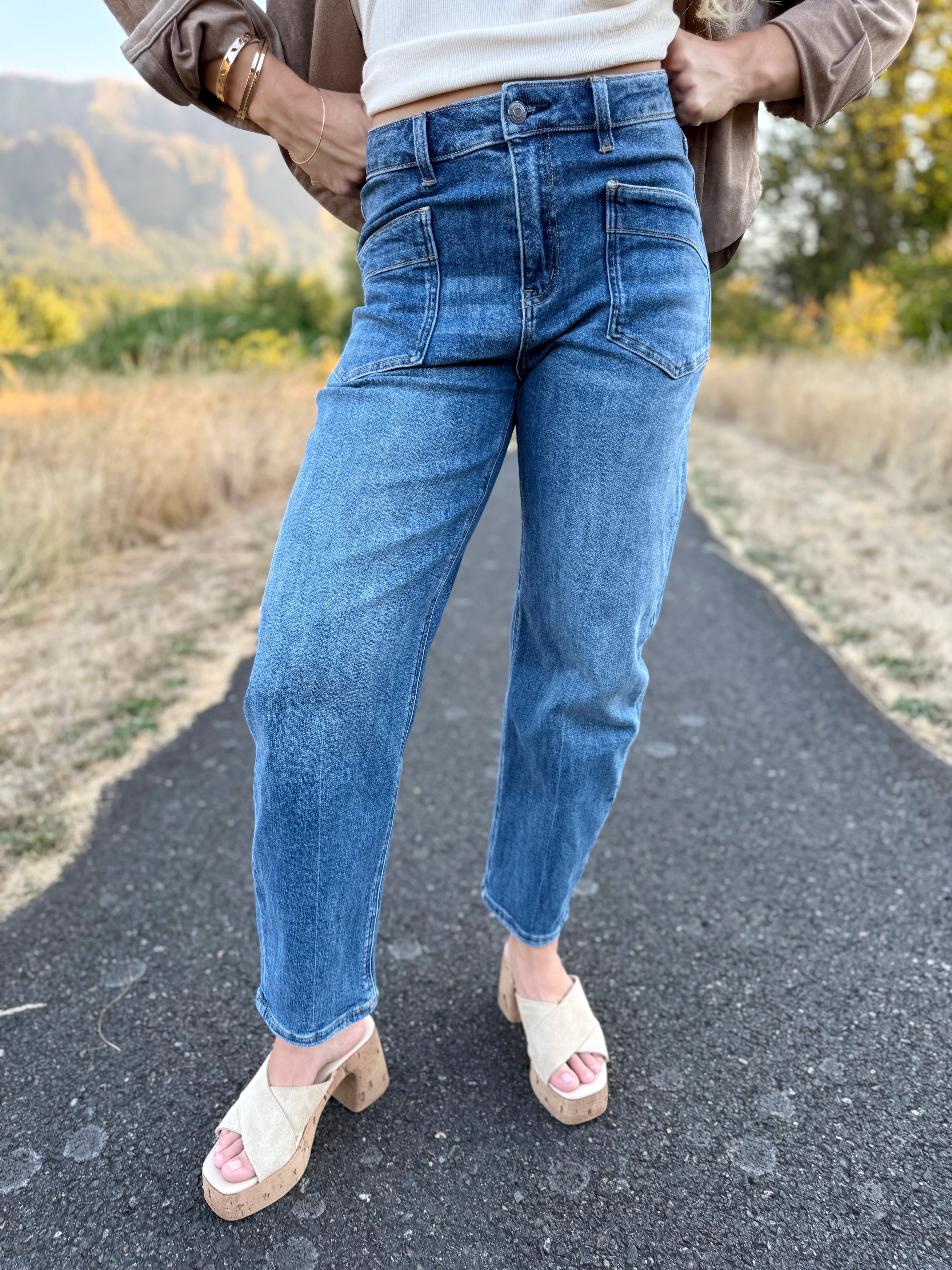 [ANNIEWEAR] Matthew Barrel Jean - DARK DENIM - willows clothing BARREL JEAN