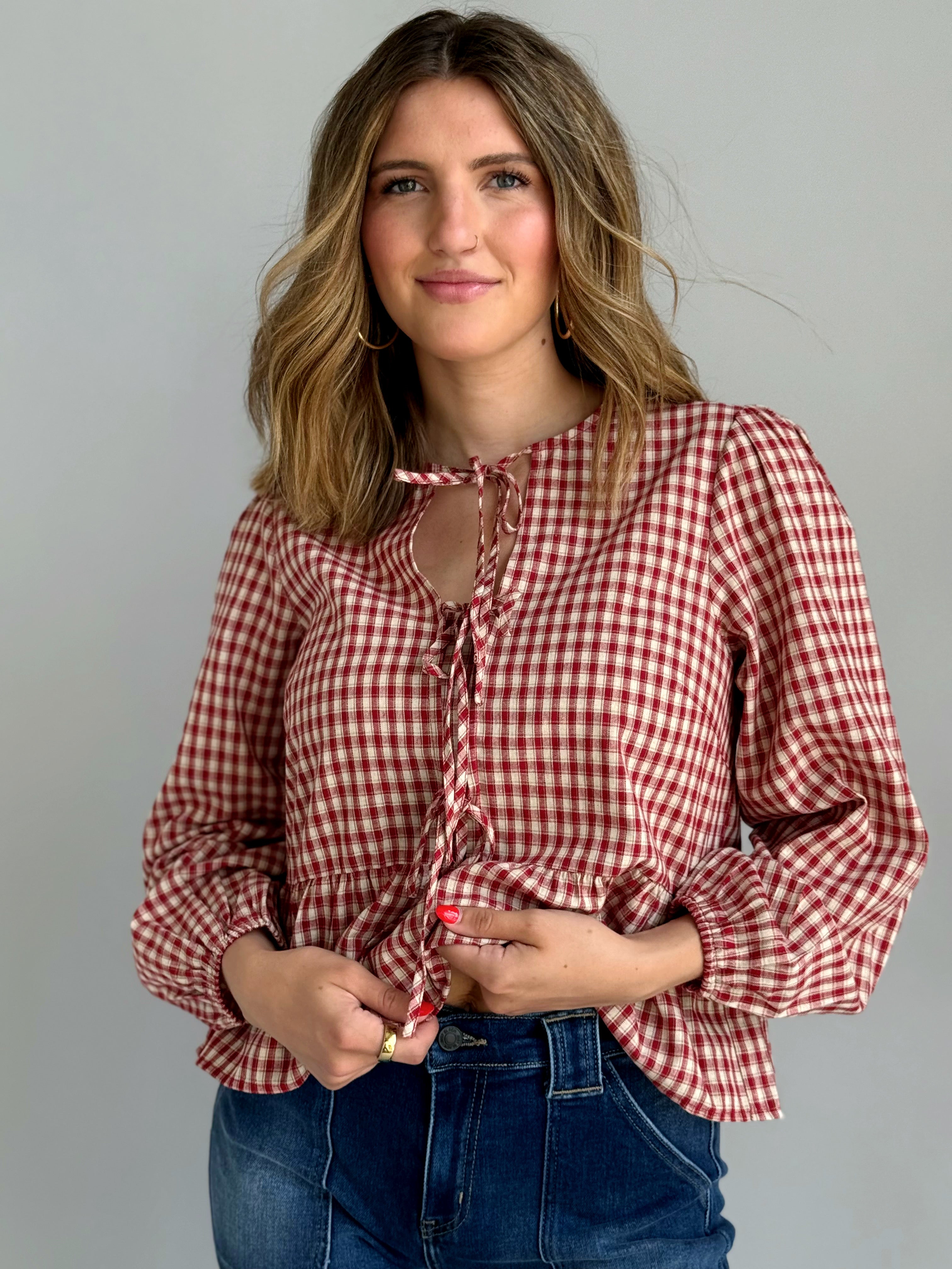 Apple Orchard Blouse - CREAM/RED - willows clothing BLOUSE