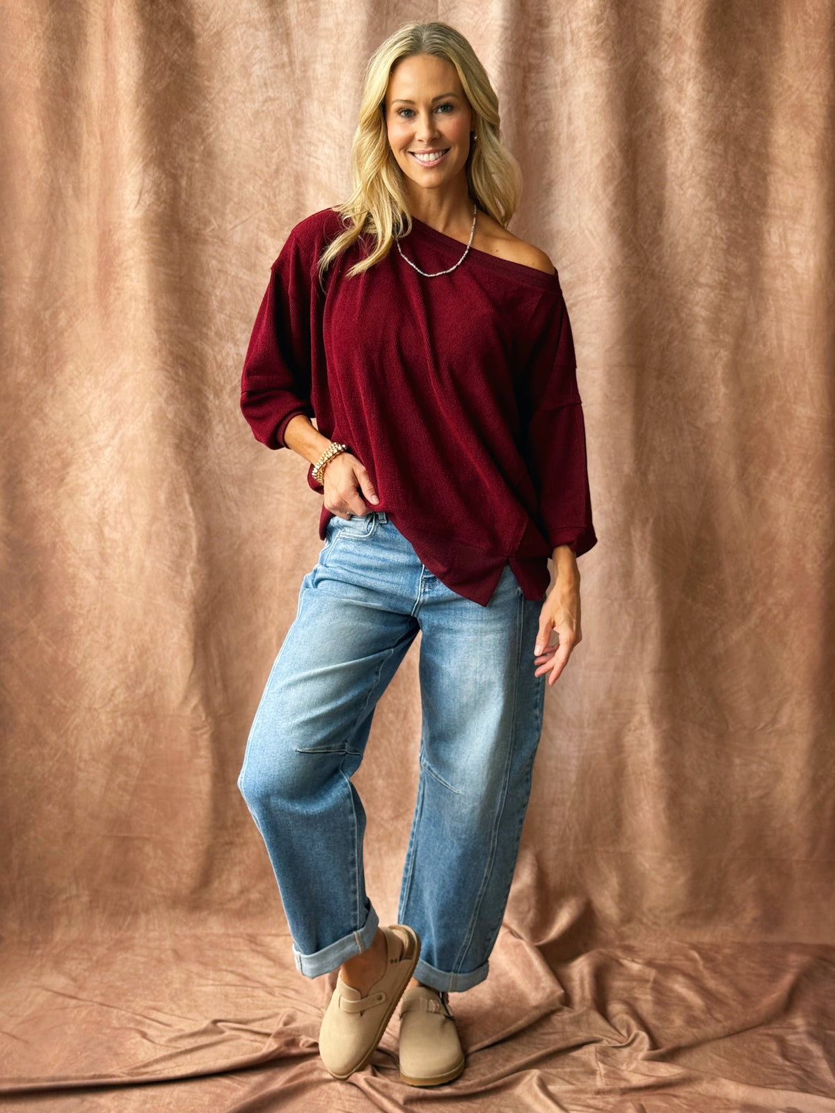 Apple Picker Pullover - OXBLOOD - willows clothing SWEATSHIRT